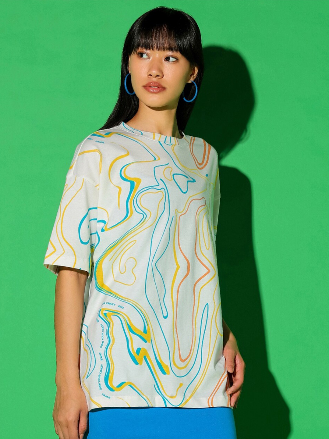 

Bewakoof Tie & Dye Oversized T-shirt, White