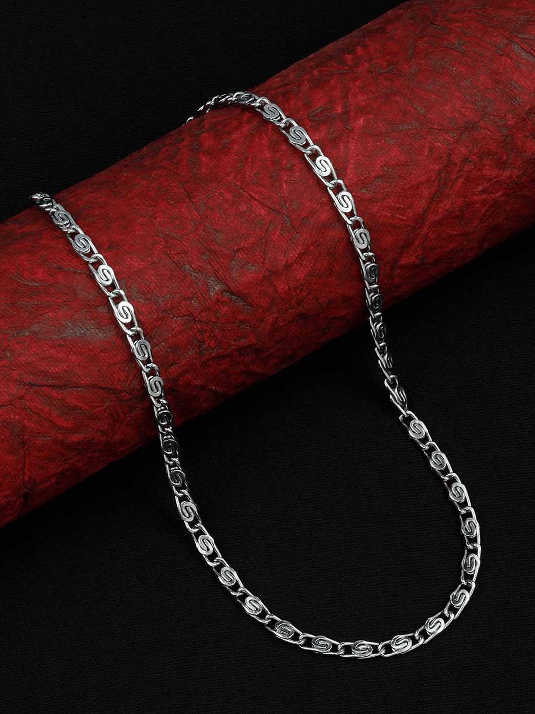 

Silver Shine Men Silver-Plated Handcrafted Chain