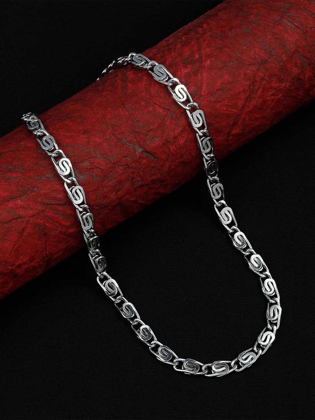 

Silver Shine Men Silver-Plated Handcrafted Chain