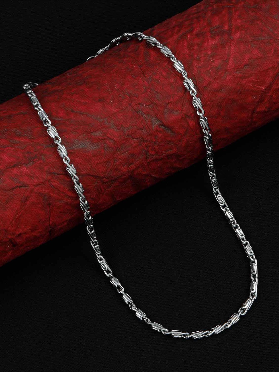 

Silver Shine Men Silver-Plated Handcrafted Chain