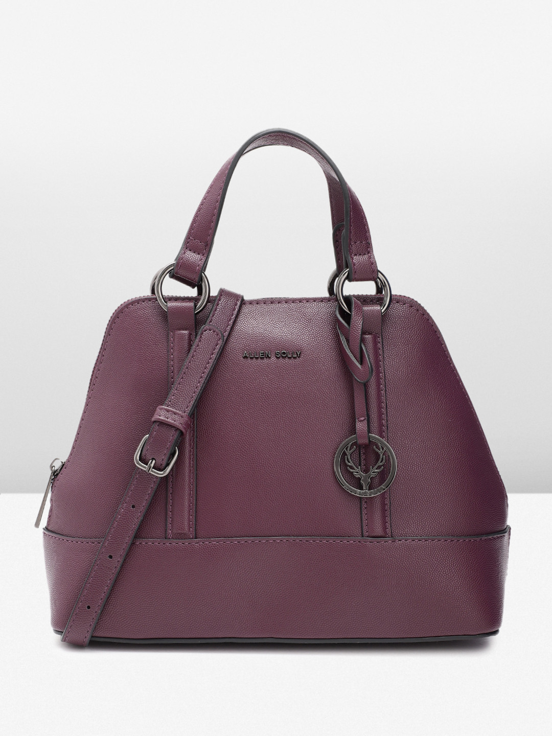 

Allen Solly Textured Structured Handheld Bag, Purple