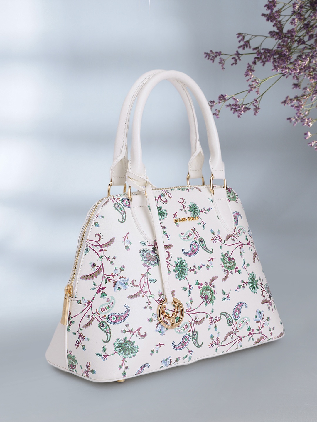 

Allen Solly Floral Printed Handheld Bag, White