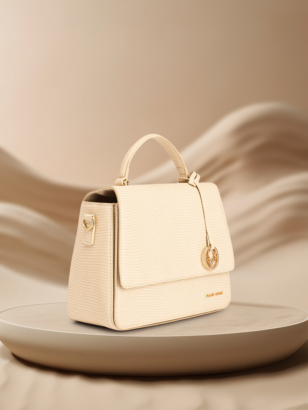 

Allen Solly Women Textured Satchel, Off white