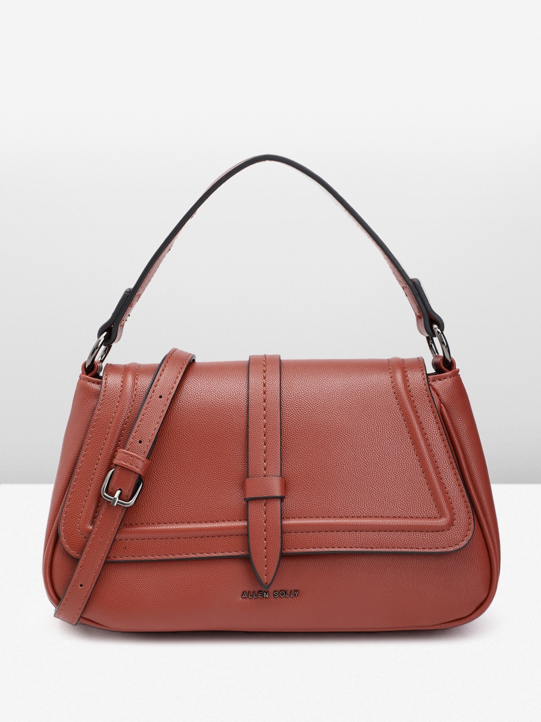 

Allen Solly Textured Structured Handheld Bag, Brown