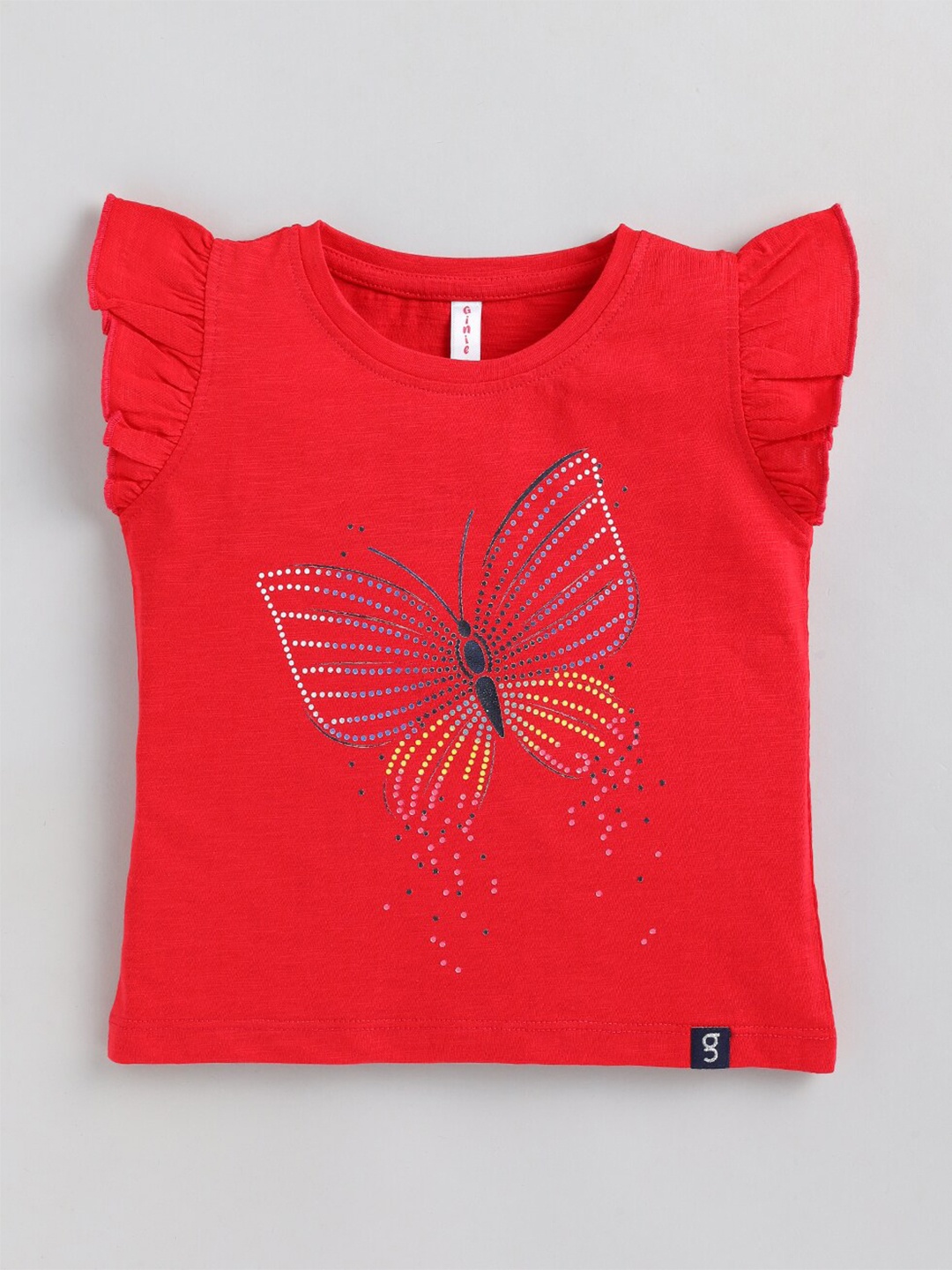 

Ginie Girls Red Printed T-shirt