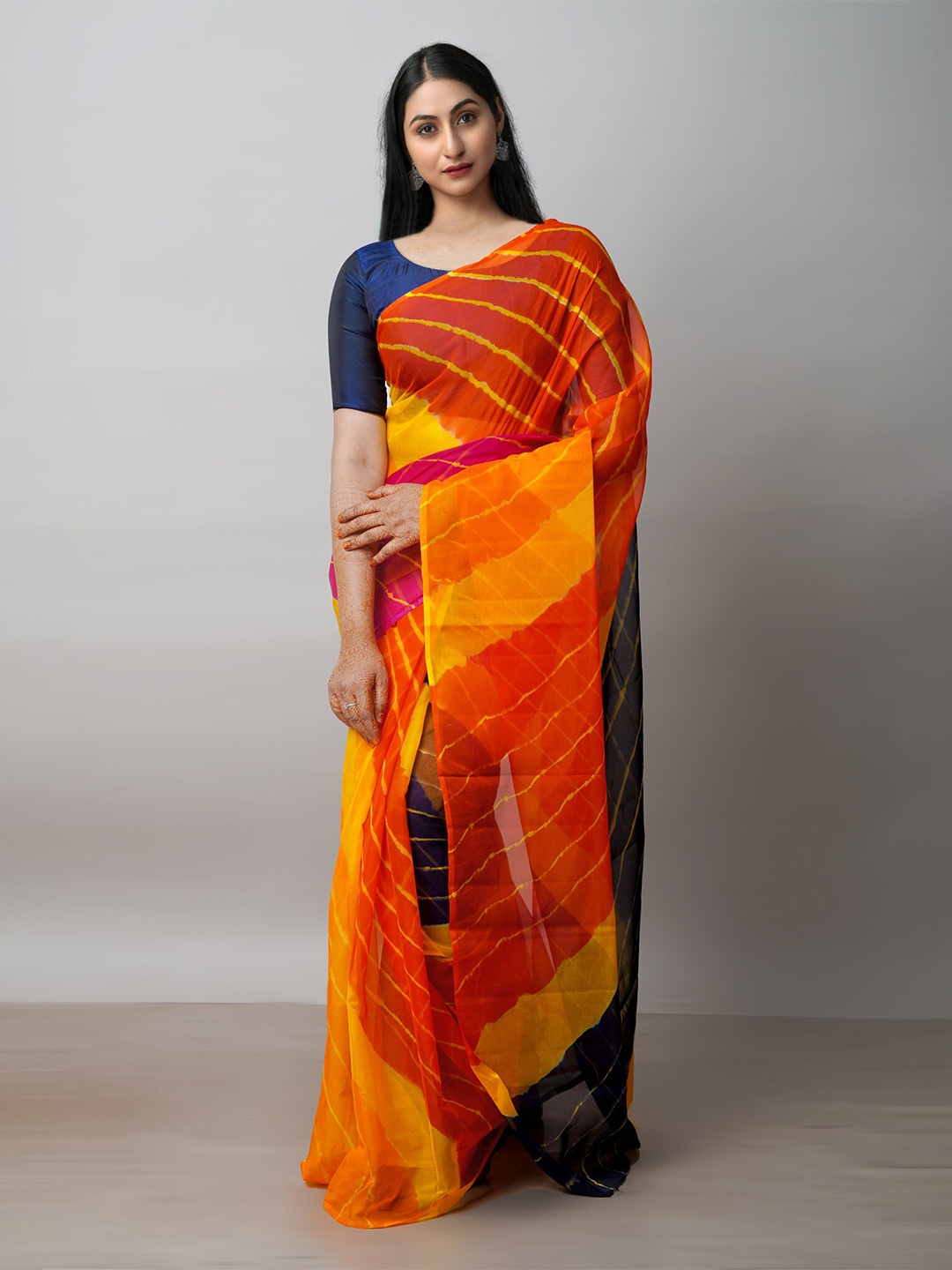

Unnati Silks Tie & Dye Leheriya Saree, Red