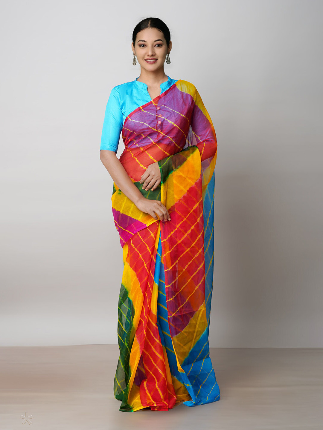 

Unnati Silks Tie & Dye Leheriya Saree, Red