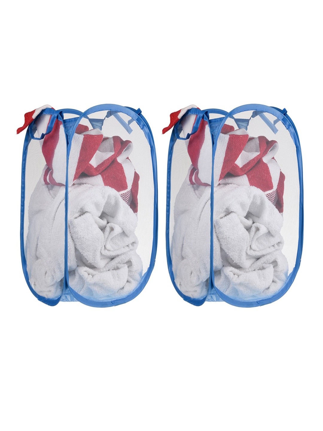 

Kuber Industries Blue 2 Pieces Printed Foldable Laundry Bags