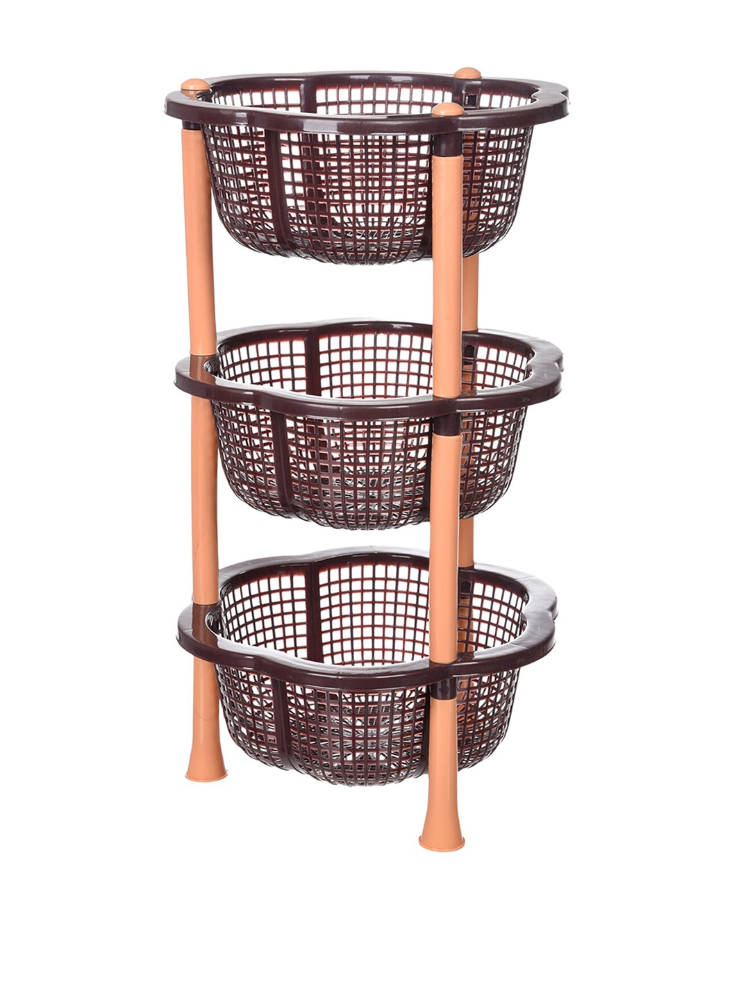 

Kuber Industries Brown 3 Layer Fruit & Vegetable Basket