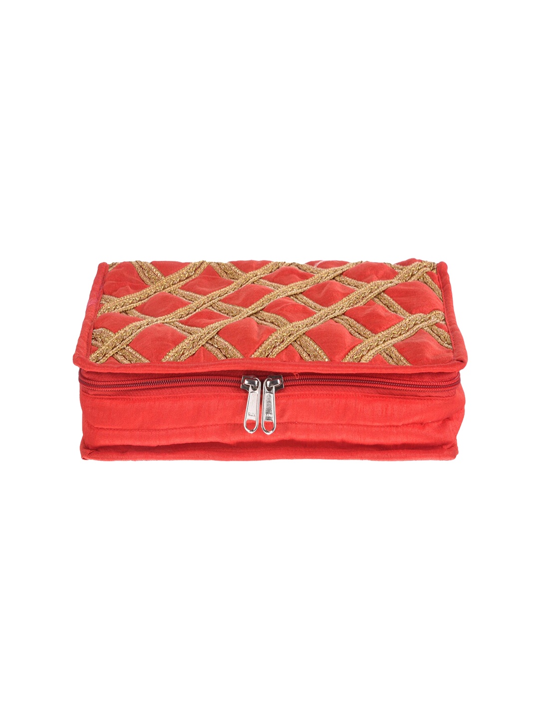 

Kuber Industries Red Jewellery Kit With Bangle Roll