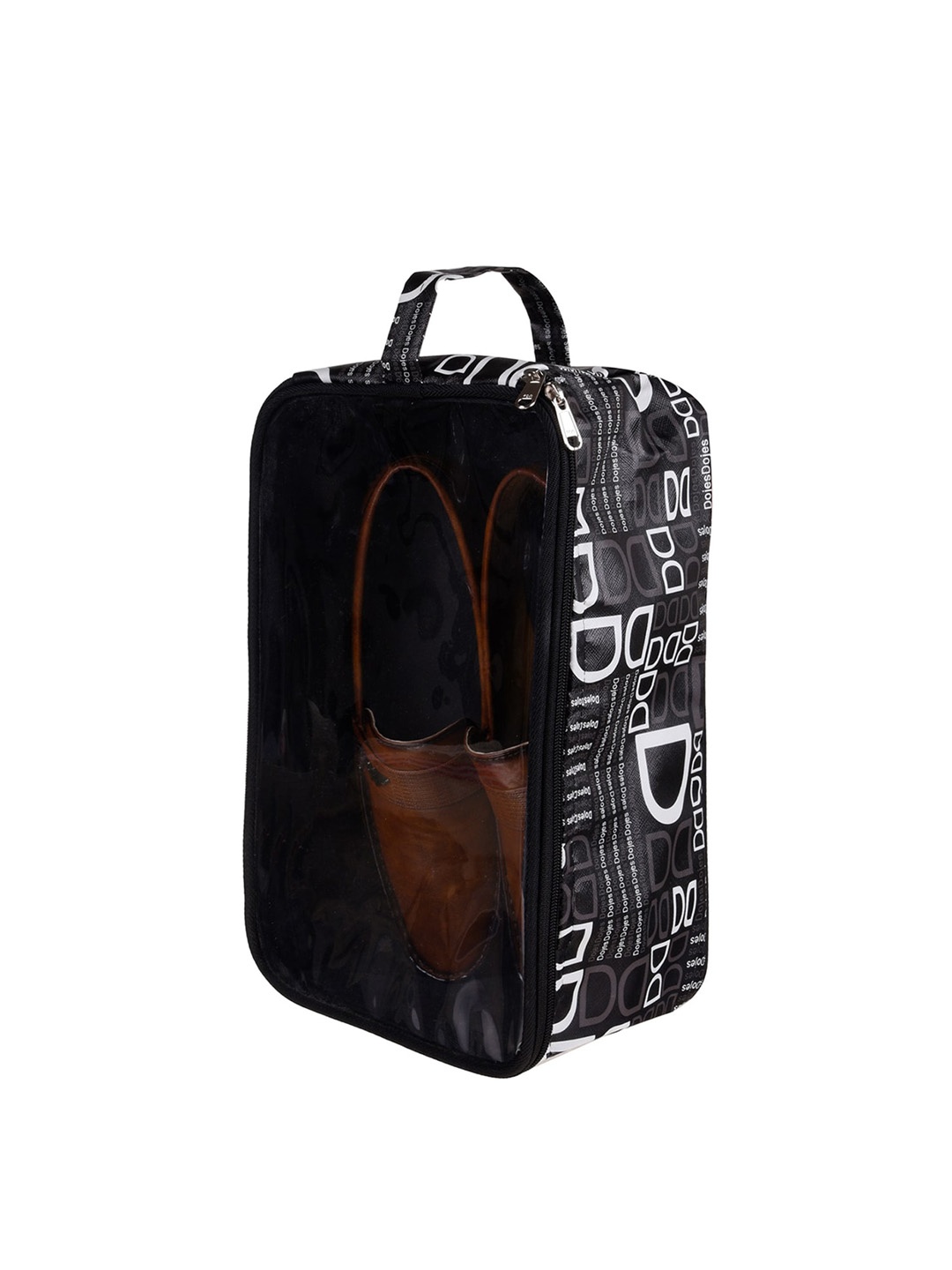 

Kuber Industries Printed Travel Slipper Storage Bag, Black