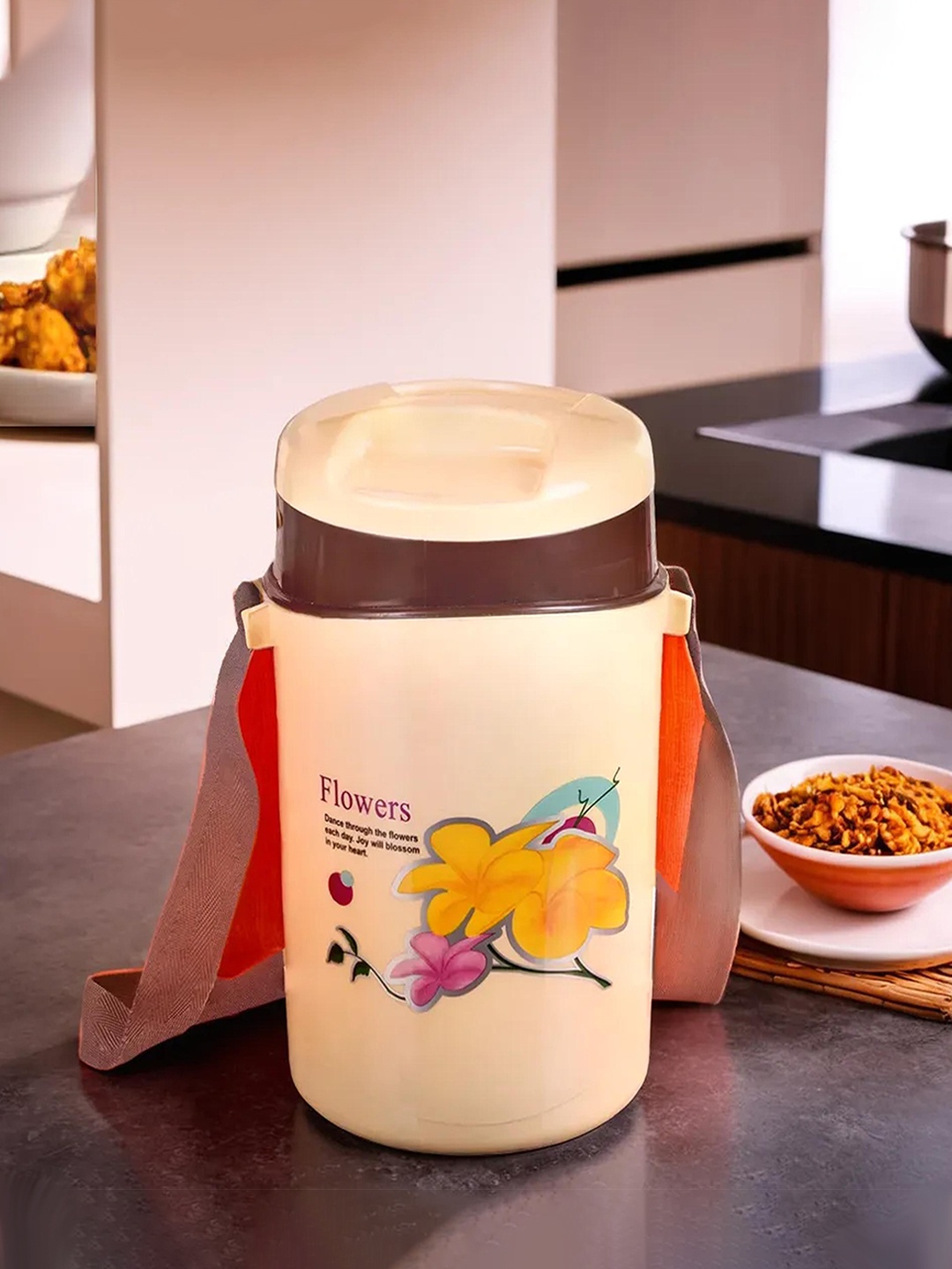

Kuber Industries Cream-Colored Printed Insulated Lunch Box
