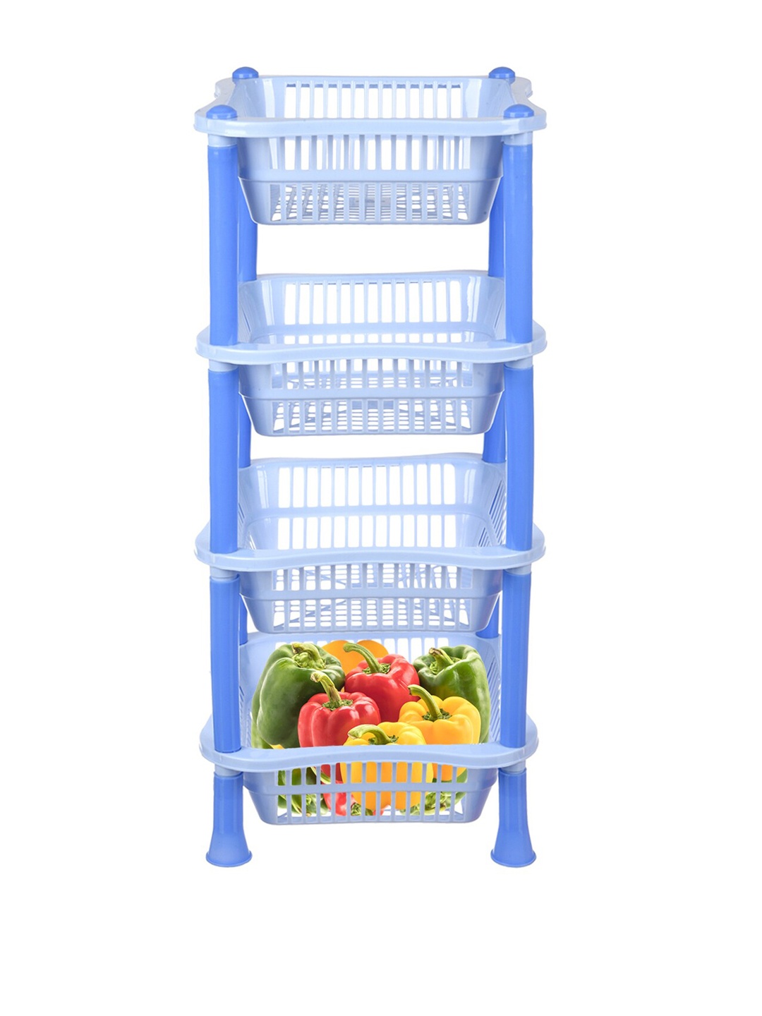 

Kuber Industries Blue 4 Layer Fruit & Vegetable Basket