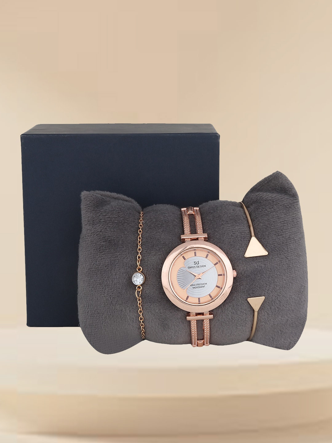

Swiss Design Women Rose Gold-Plated Watch Gift Set SDWJ Set-95