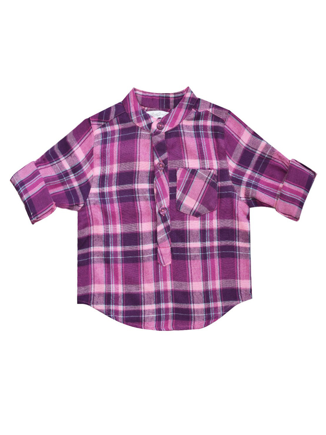 

milou Boys Tartan Checked Pure Cotton Casual Shirt, Pink