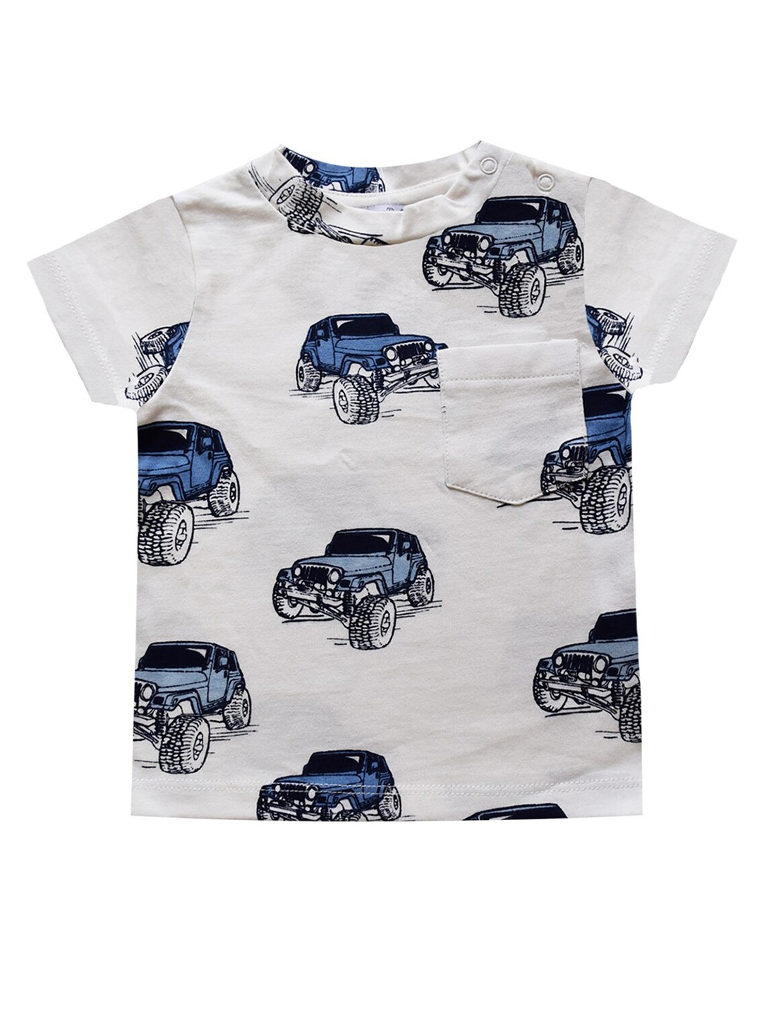 

milou Boys Graphic Printed Pure Cotton T-shirt, White