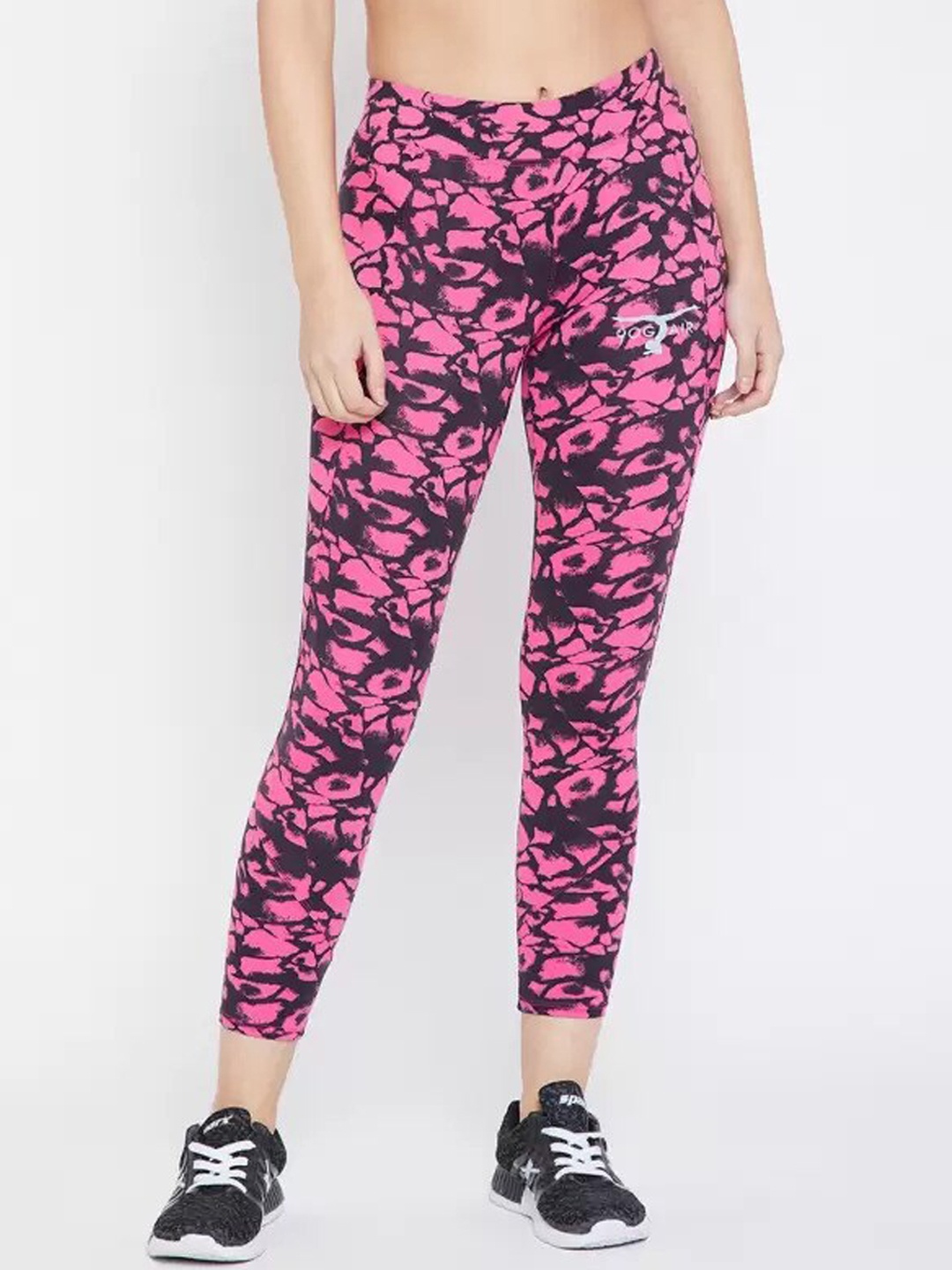

Bitterlime Women Printed Slim-Fit Ankle-Length Gym Tights, Pink
