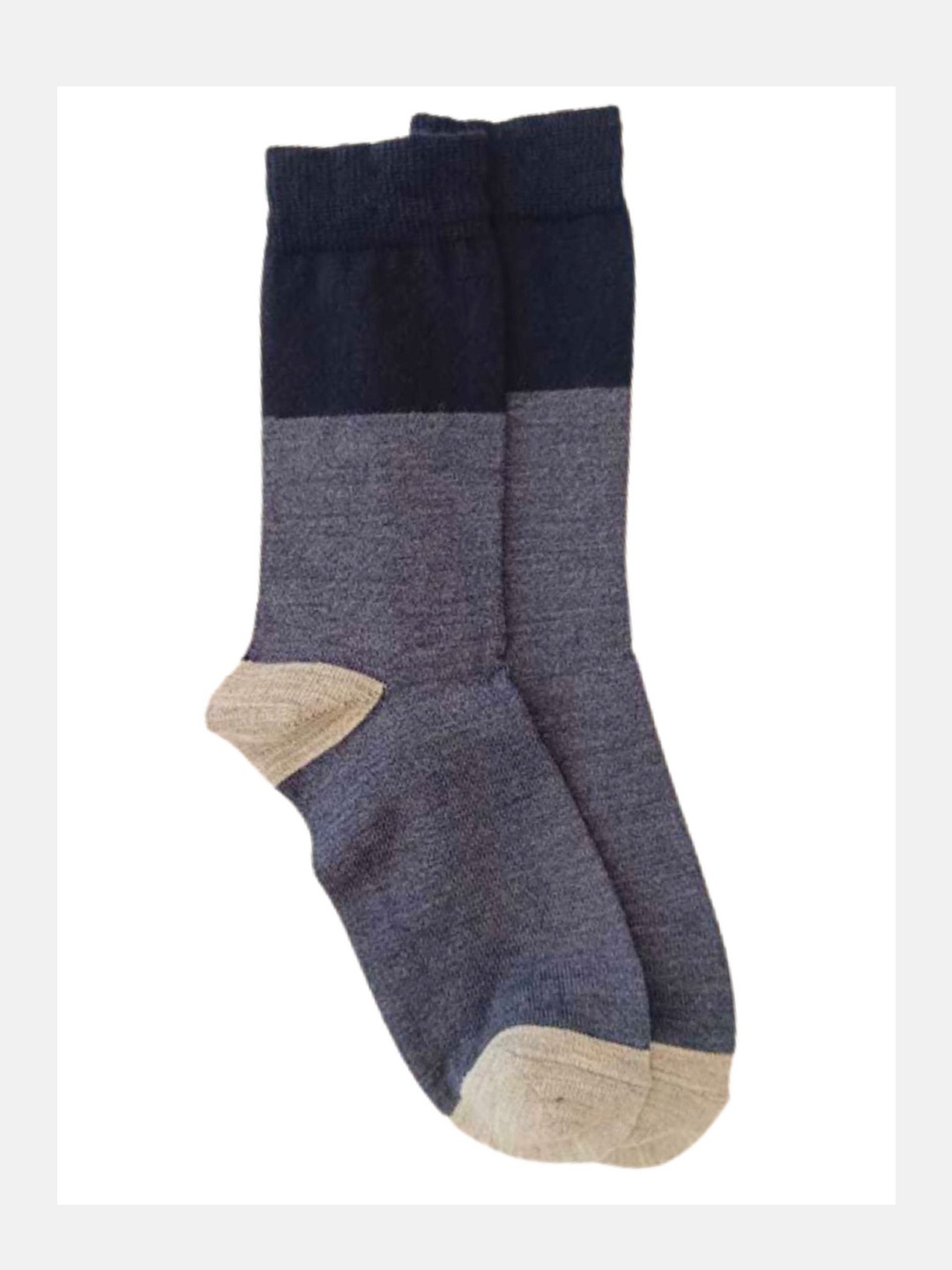 

Kosha Men's Wool Blend Warm Colourblocked Regular Length Socks, Navy blue