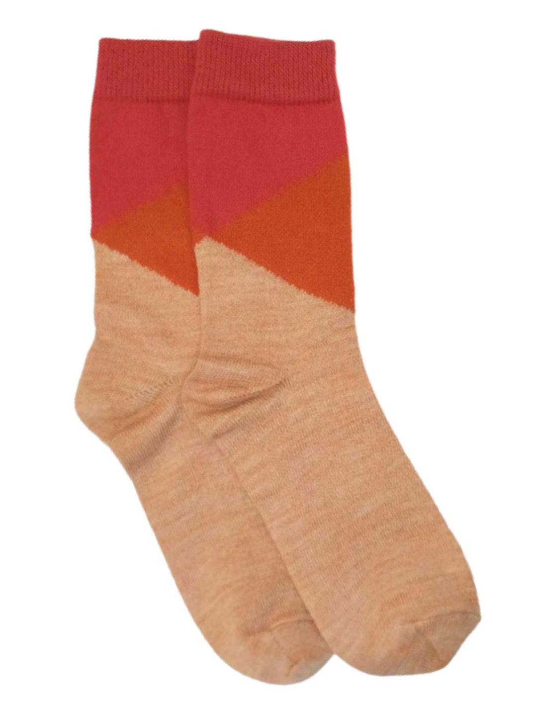 

Kosha Women Warm Colourblocked Regular Length Socks, Peach