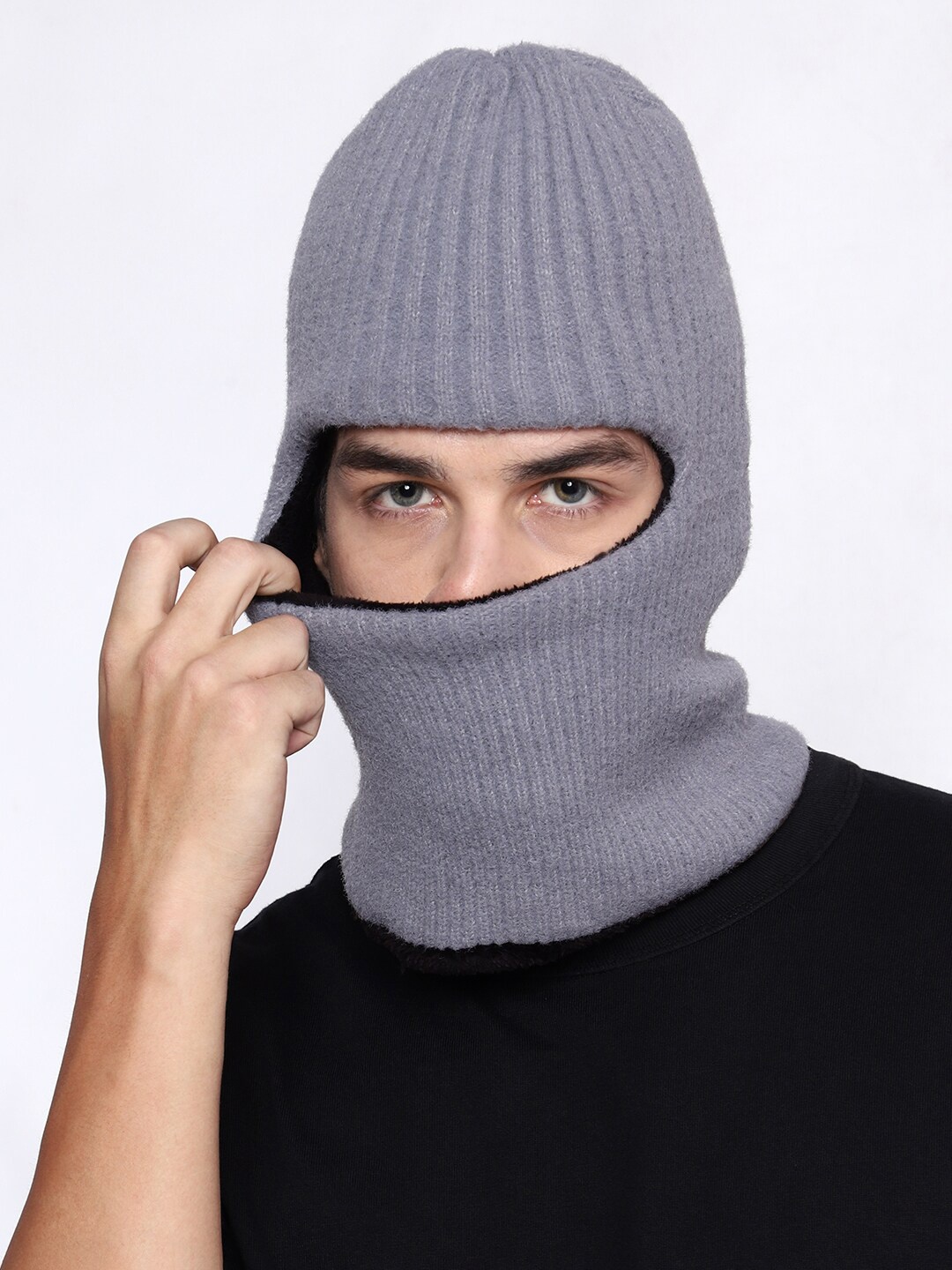 

Gajraj Wool Balaclava Cap, Grey