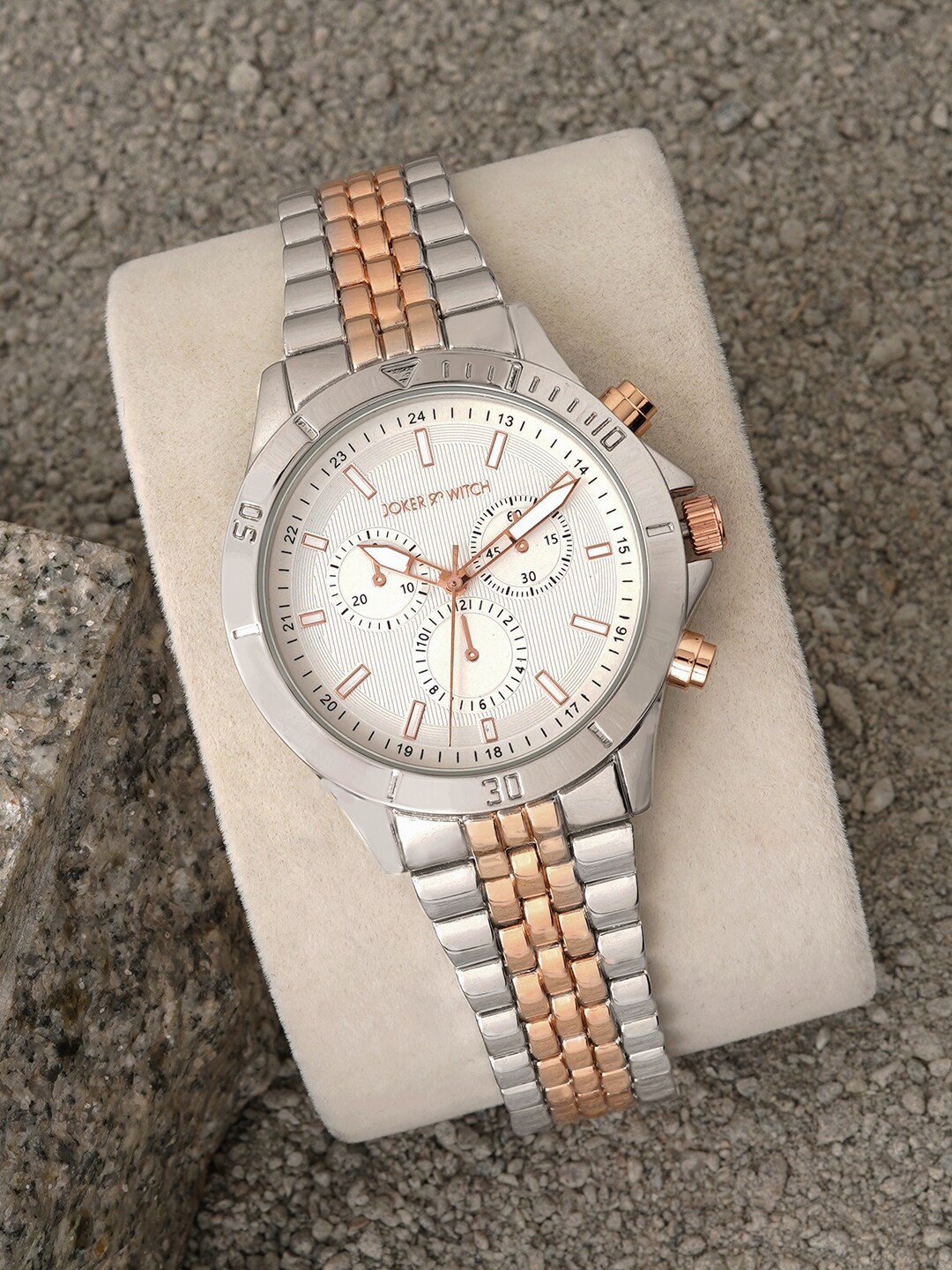 

JOKER & WITCH Men Embellished Dial & Bracelet Style Straps Analogue Watch AMWW679, Silver