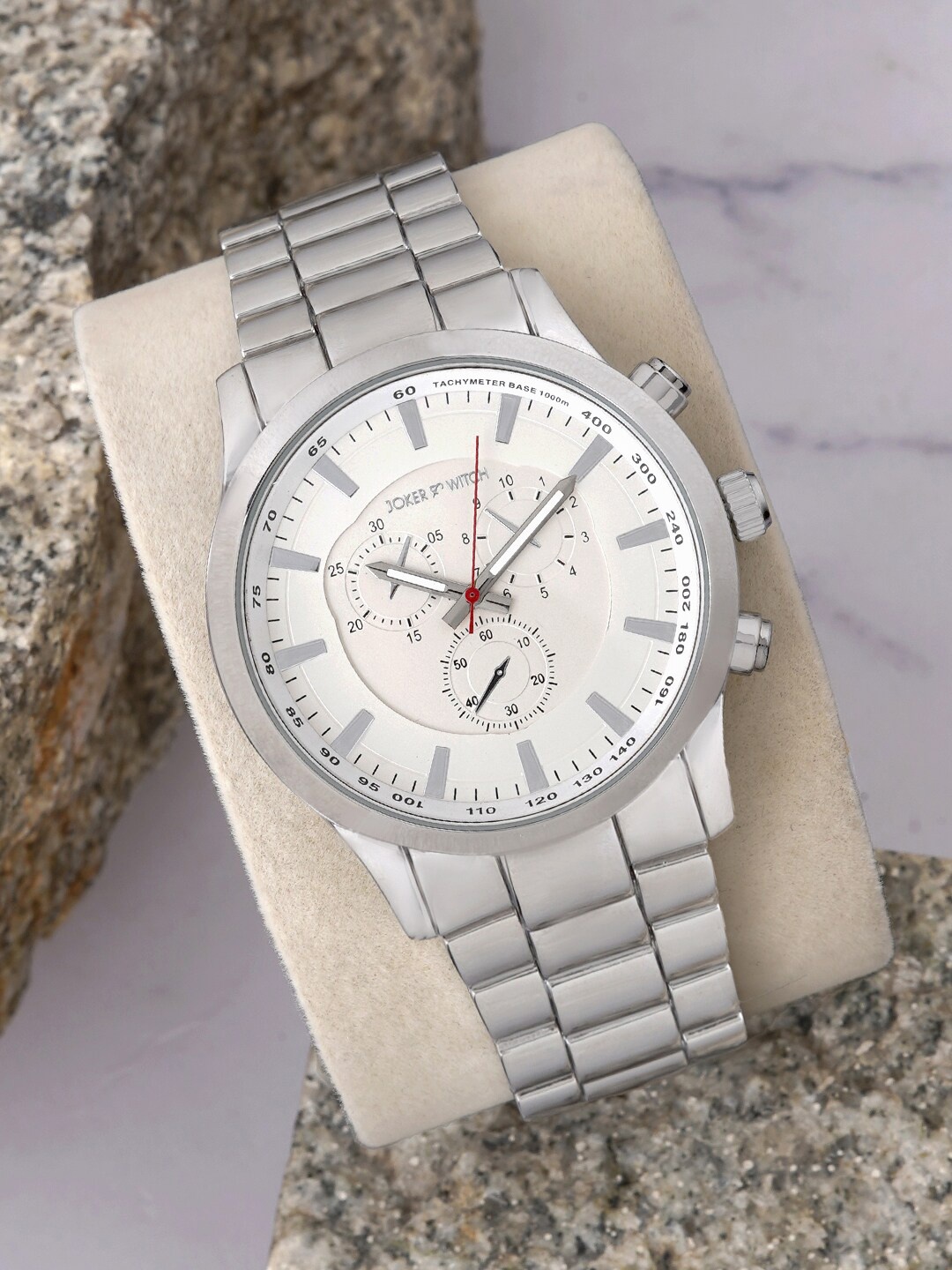 

JOKER & WITCH Men Dial & Bracelet Style Straps Analogue Watch AMWW681, Silver