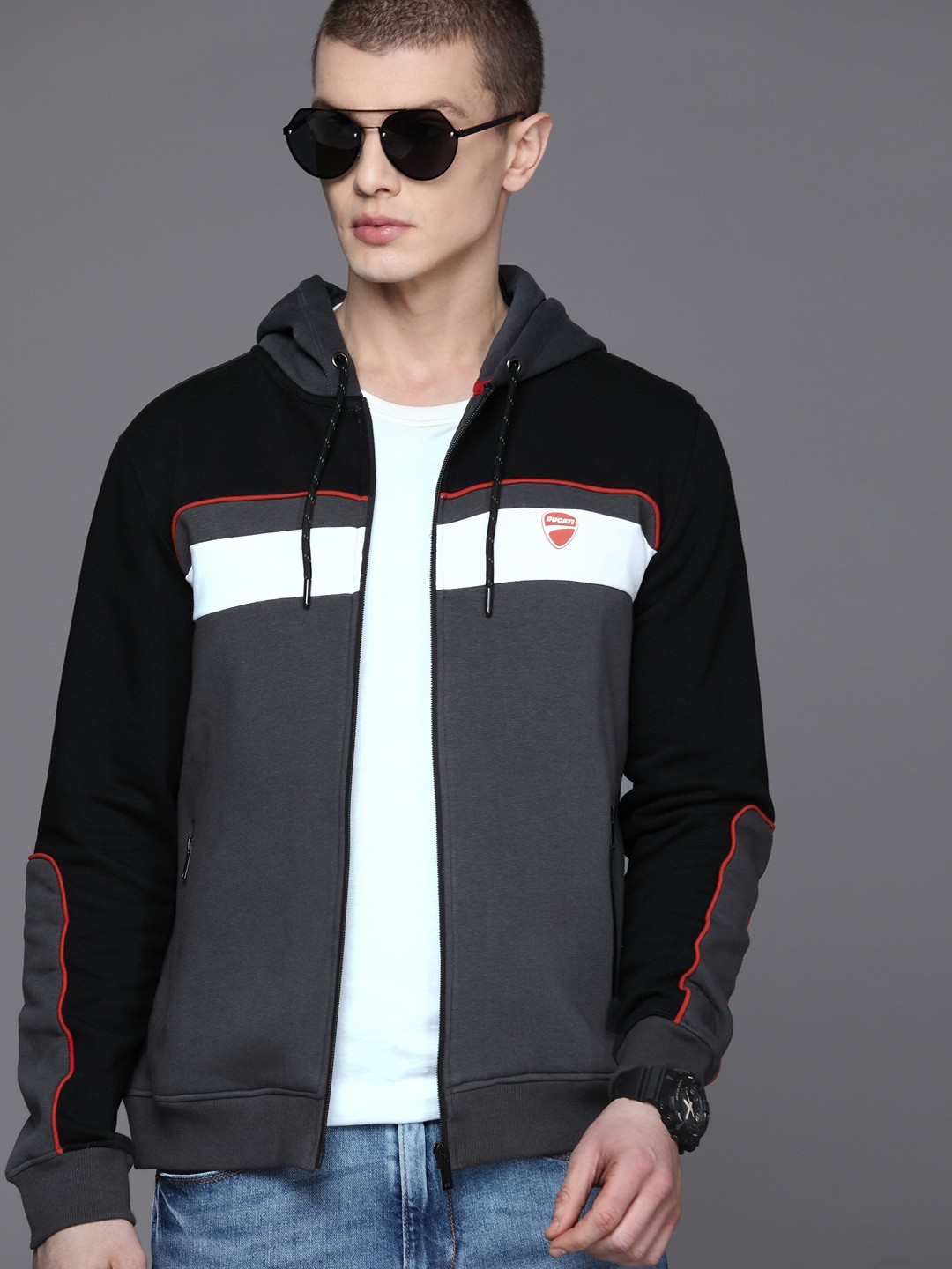 

Ducati Colourblocked Hooded Sweatshirt, Charcoal