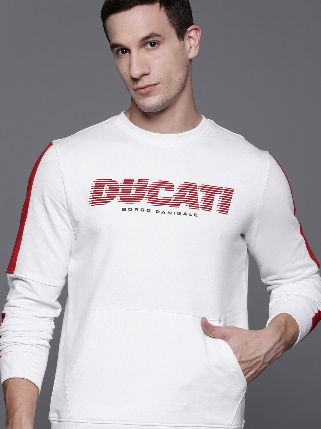 

Ducati Men Printed Sweatshirt, White