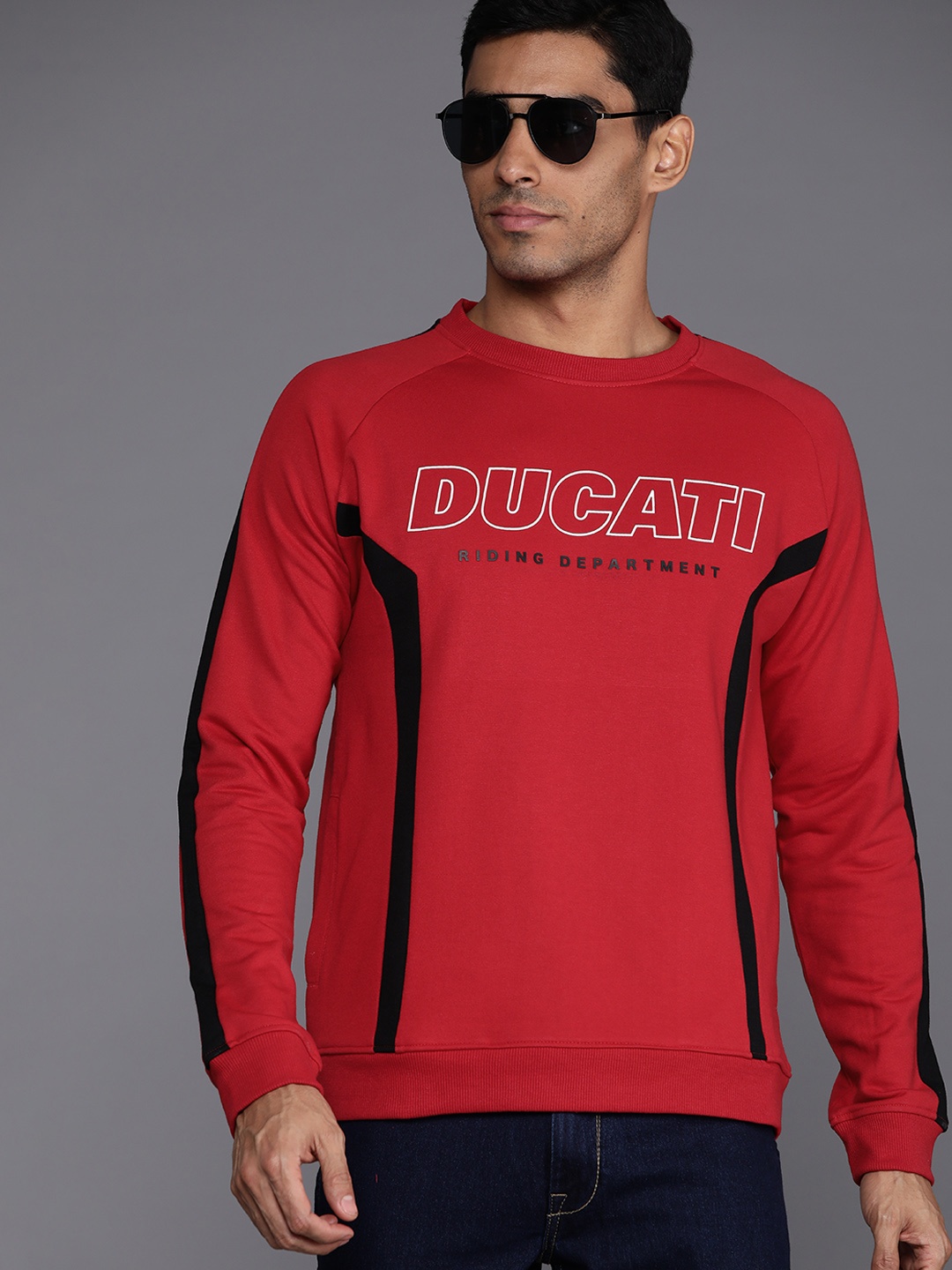 

Ducati Brand Logo Printed Regular Fit Sweatshirt, Red