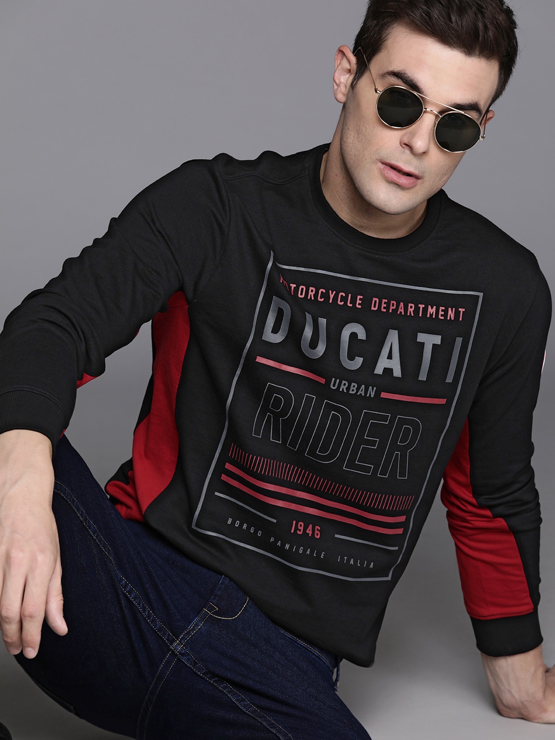 

Ducati Typography Printed Sweatshirt, Black