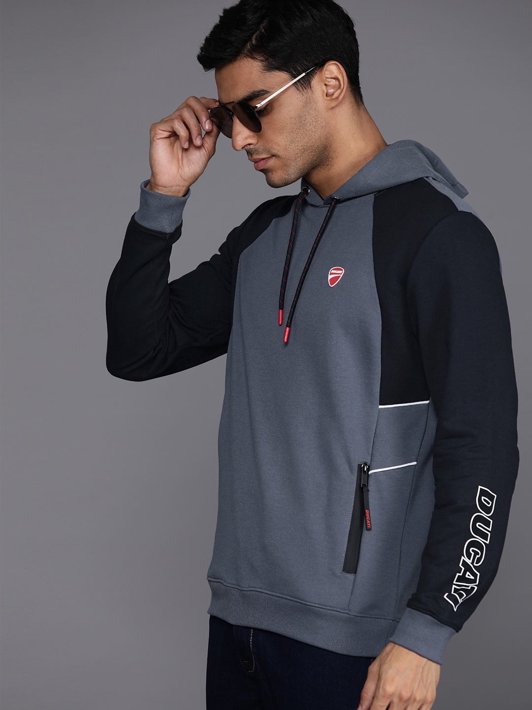 

Ducati Colourblocked Hooded Sweatshirt, Grey