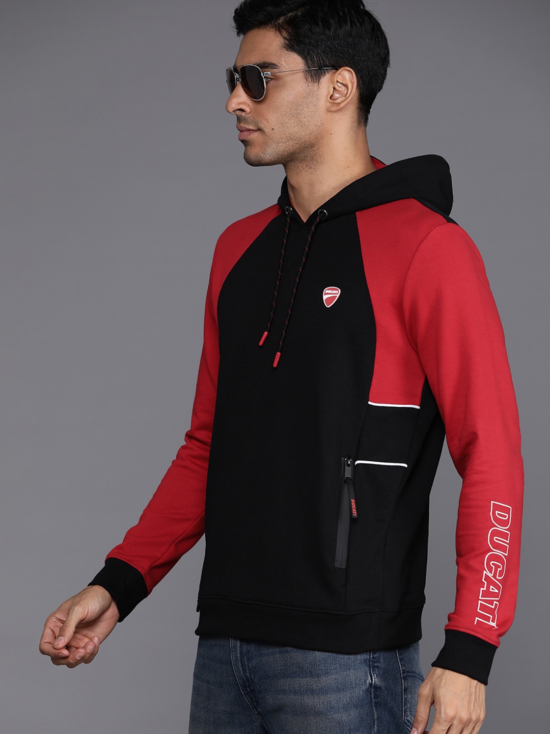 

Ducati Colourblocked Hooded Sweatshirt, Red