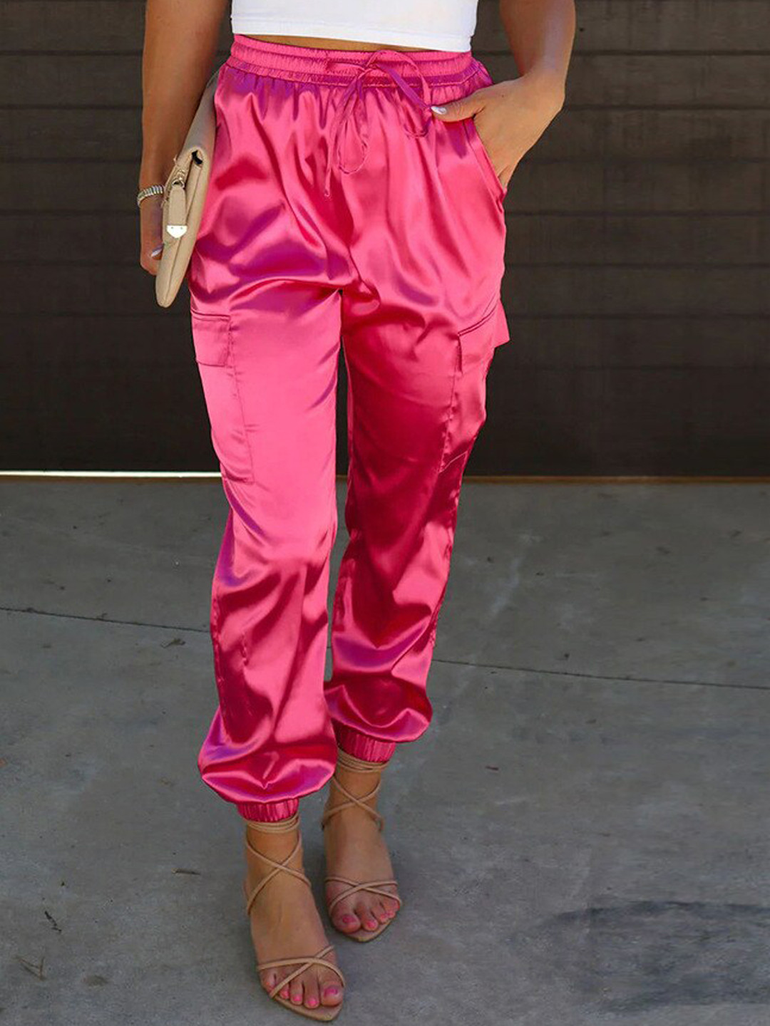 

StyleCast Women Pink Tapered Fit High-Rise Trousers