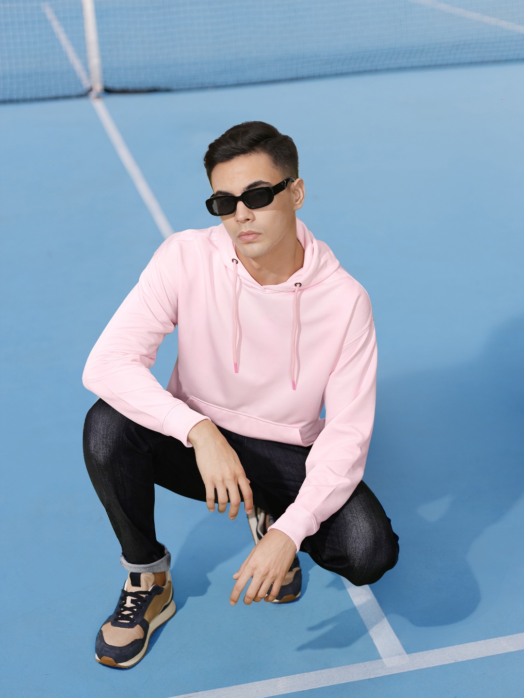 

Harvard Solid Hooded Pullover Sweatshirt, Pink