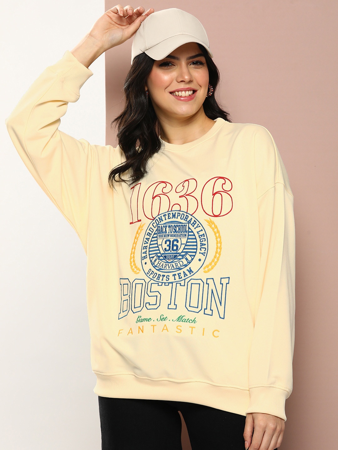 

Harvard Graphic Varsity Embroidered Sweatshirt, Yellow