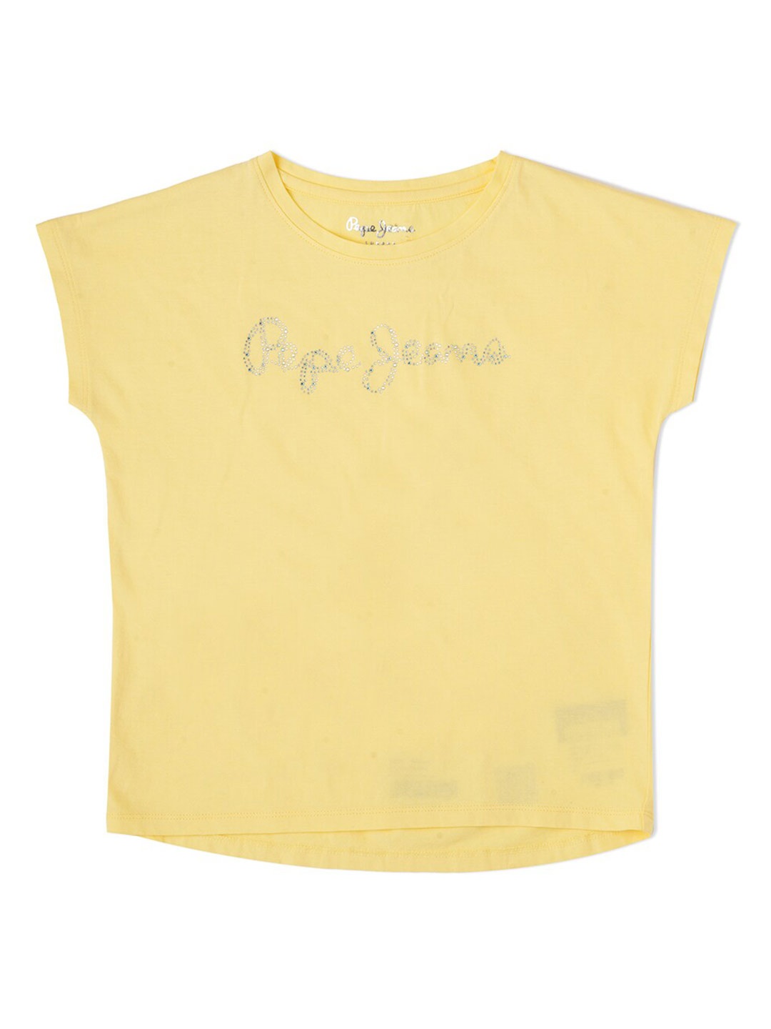 

Pepe Jeans Girls Typography Embellished Extended Sleeves Pure Cotton T-shirt, Yellow