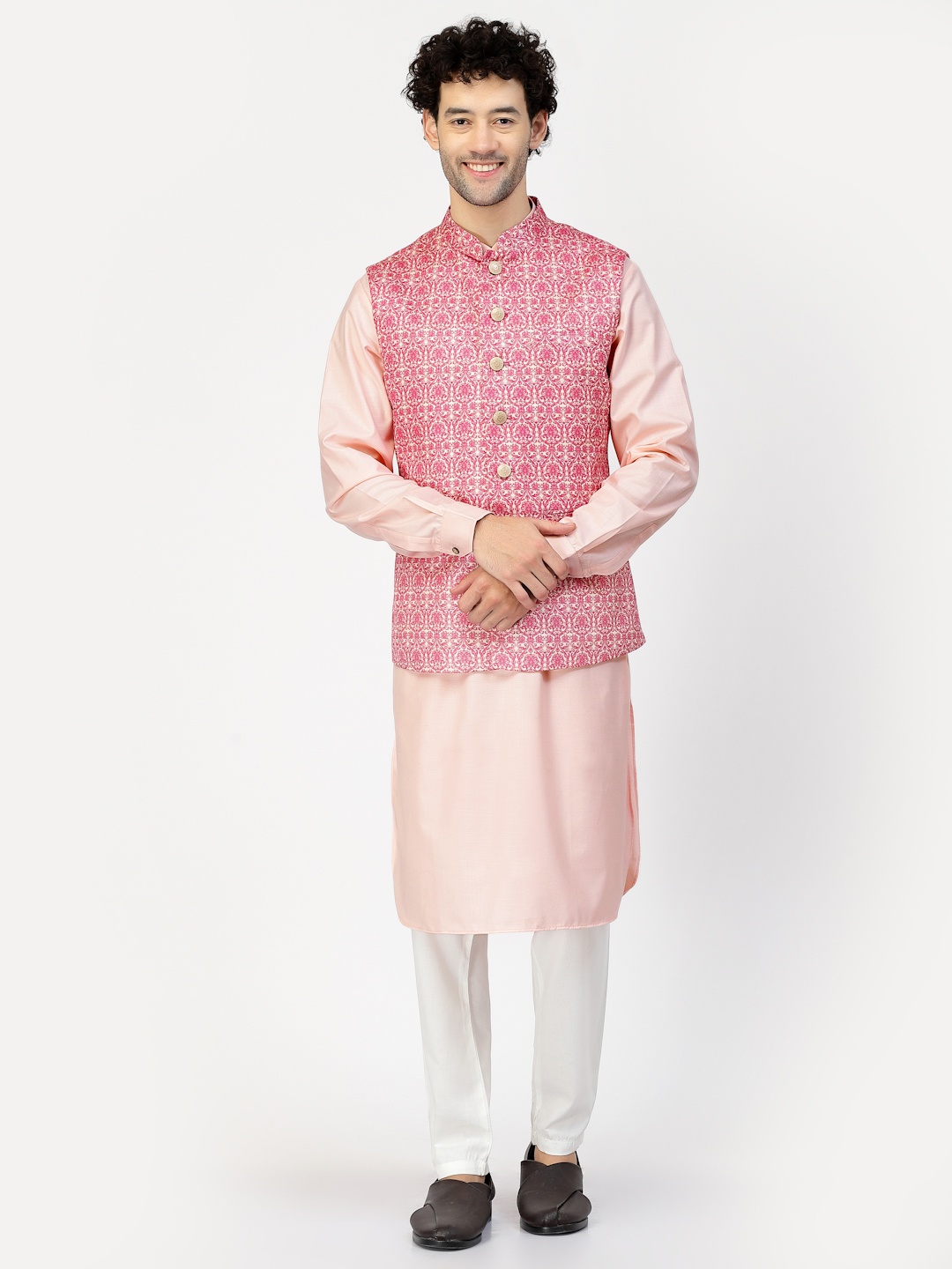 

MOHANLAL SONS Printed Nehru Jacket, Pink
