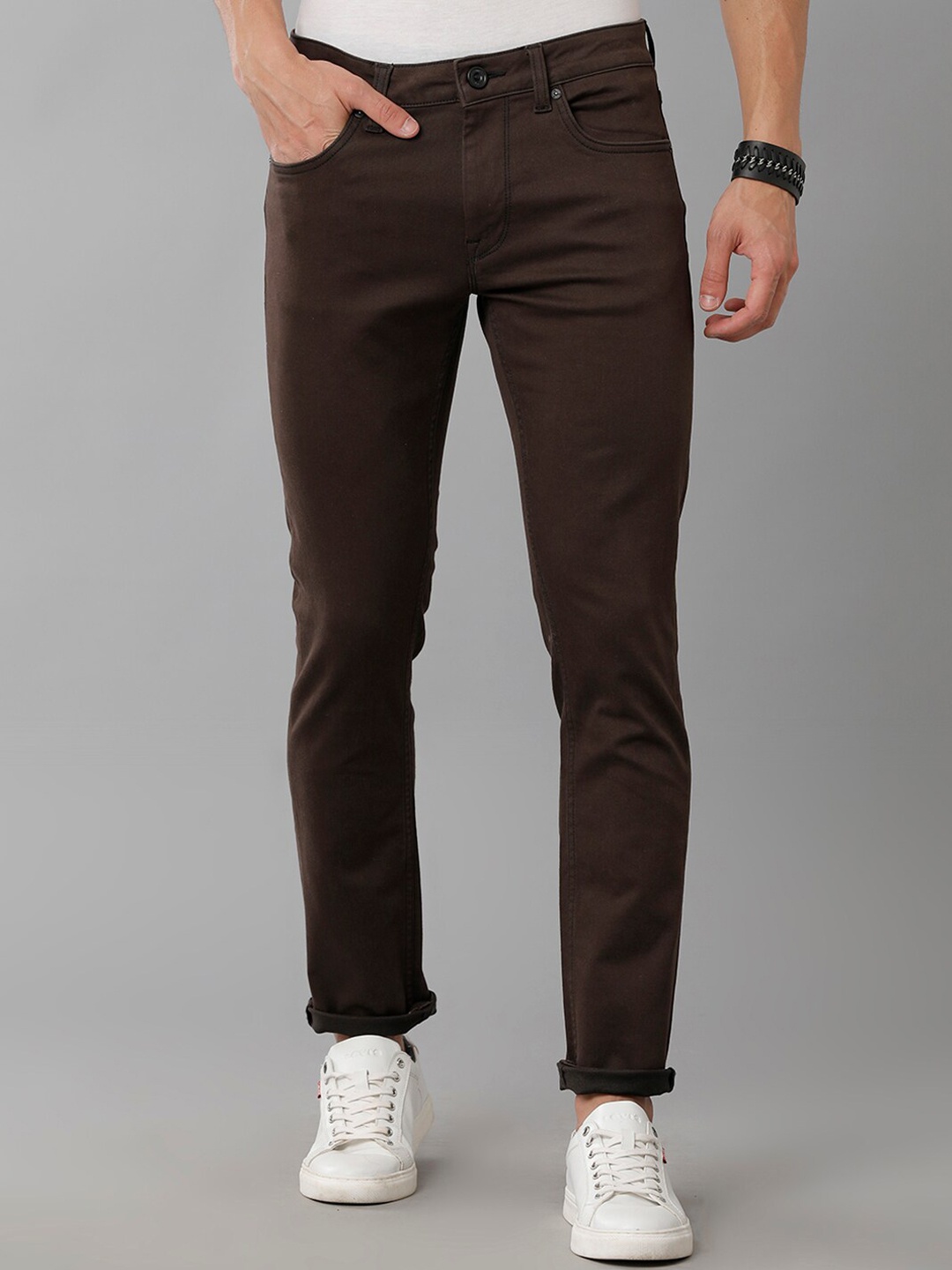 

Voi Jeans Men Skinny Fit Jeans, Brown