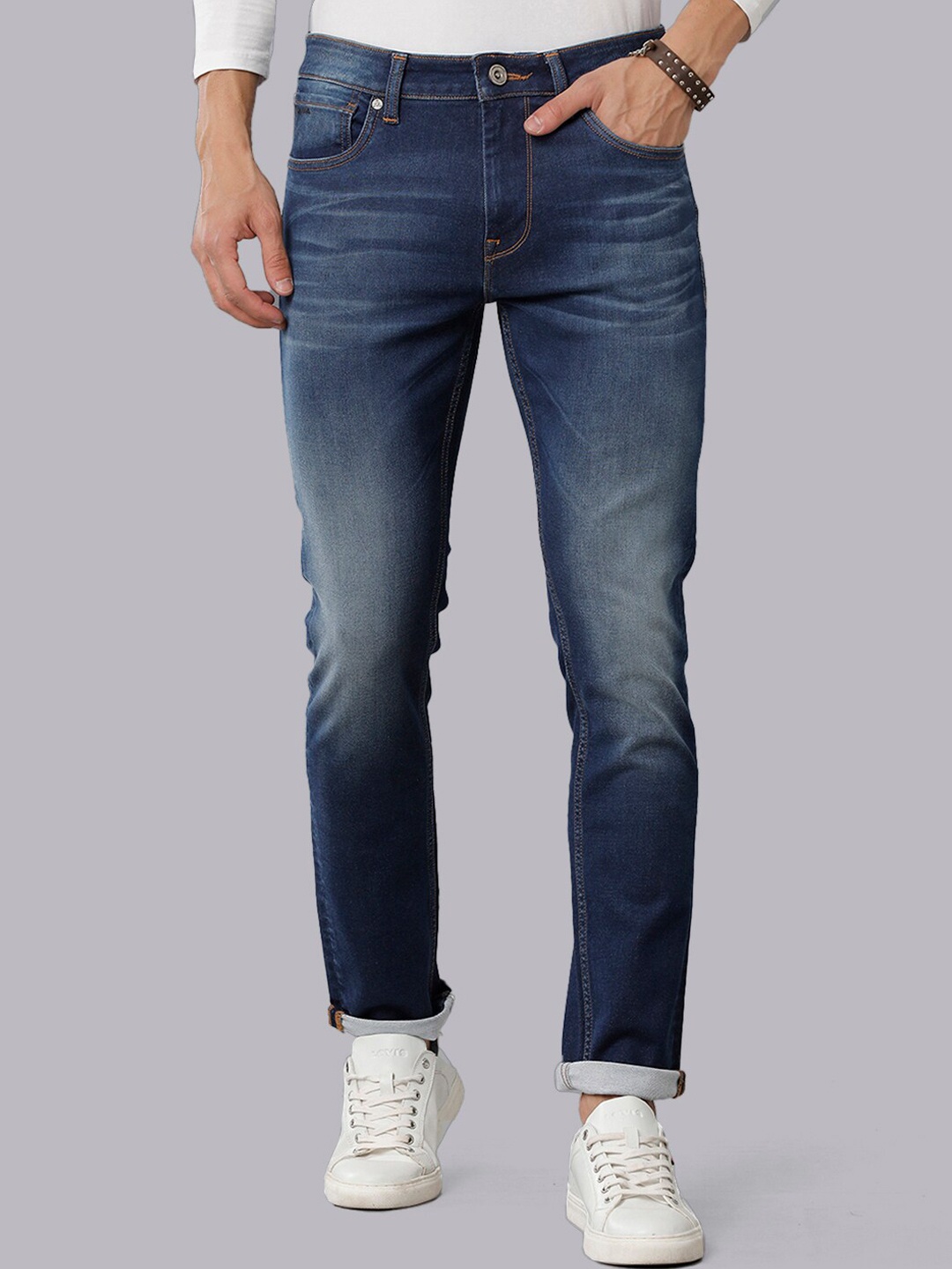 

Voi Jeans Men Skinny Fit Heavy Fade Jeans, Blue