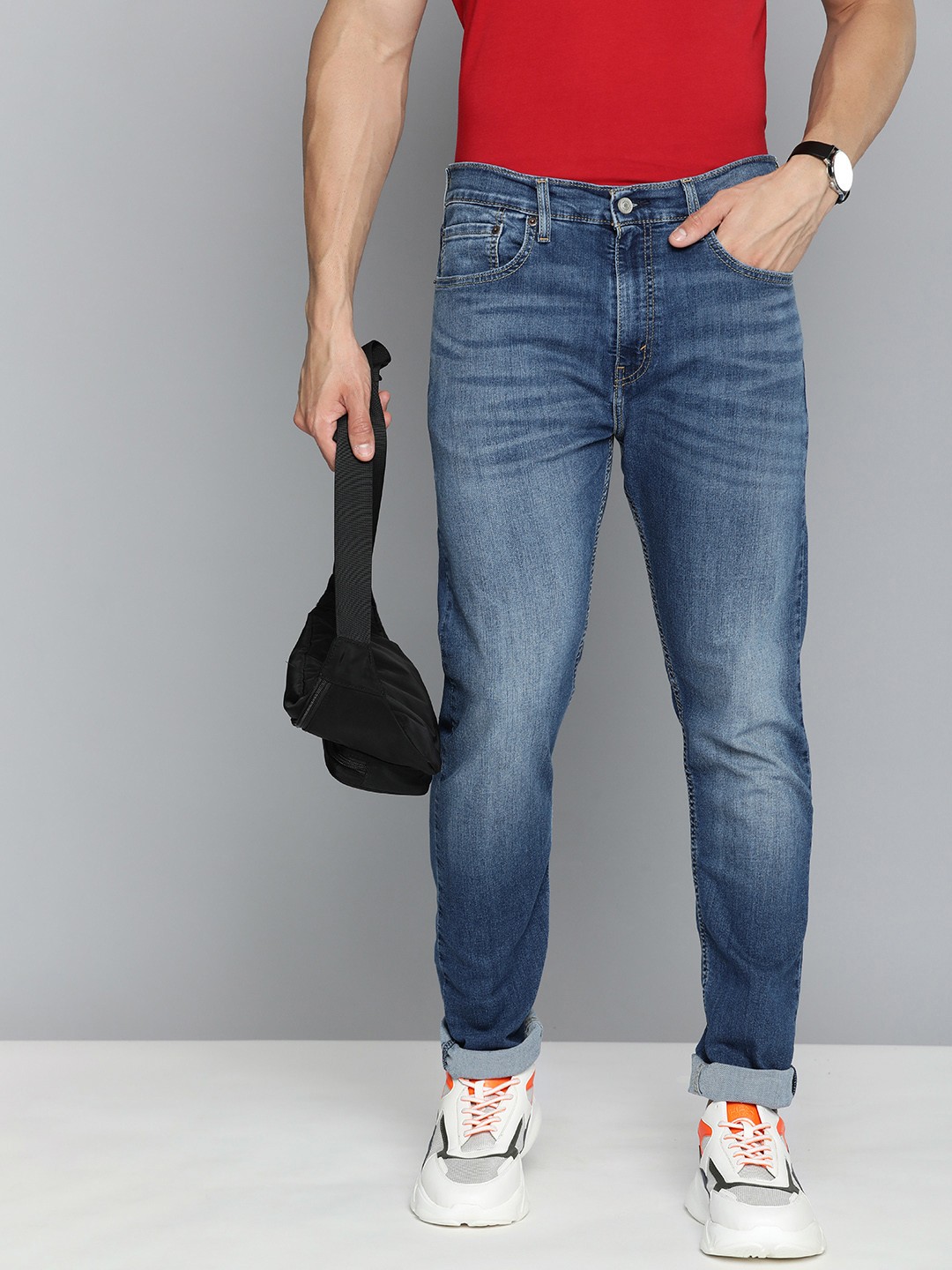 

Levis Men 512 Slim Fit Heavy Fade Stretchable Jeans, Blue