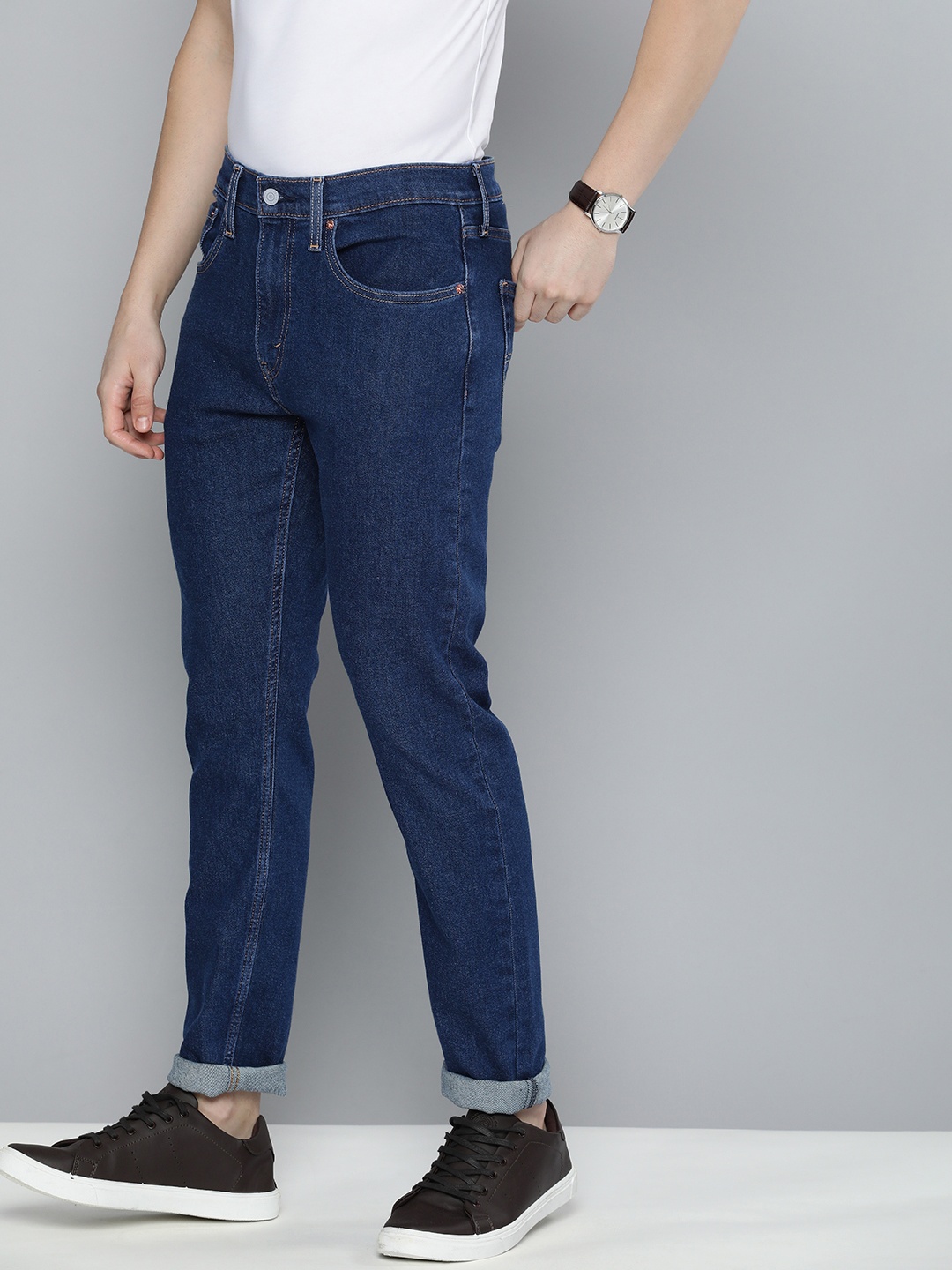 

Levis Men Slim Fit Stretchable Mid-Rise Jeans, Blue