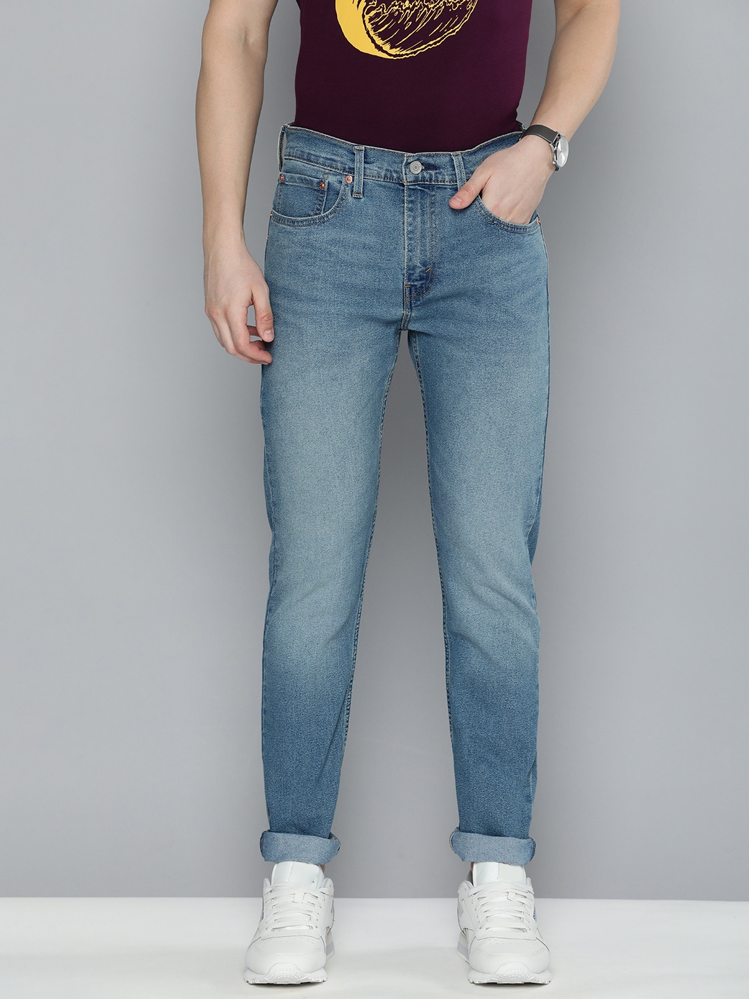 

Levis Men 512 Slim Fit Light Fade Stretchable Jeans, Blue