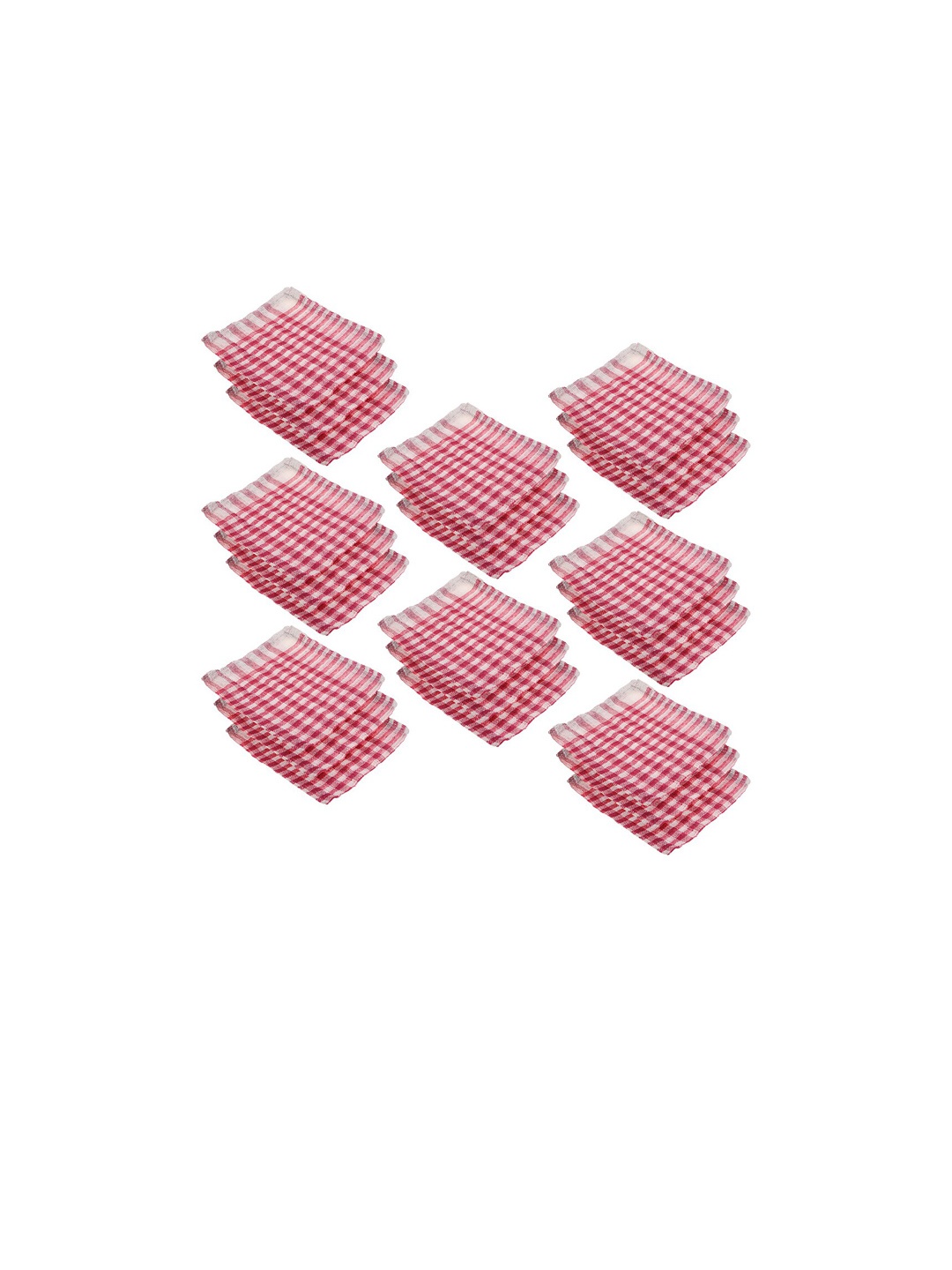 

Kuber Industries Pink & White 24 Pieces Checked Cotton Kitchen Towels