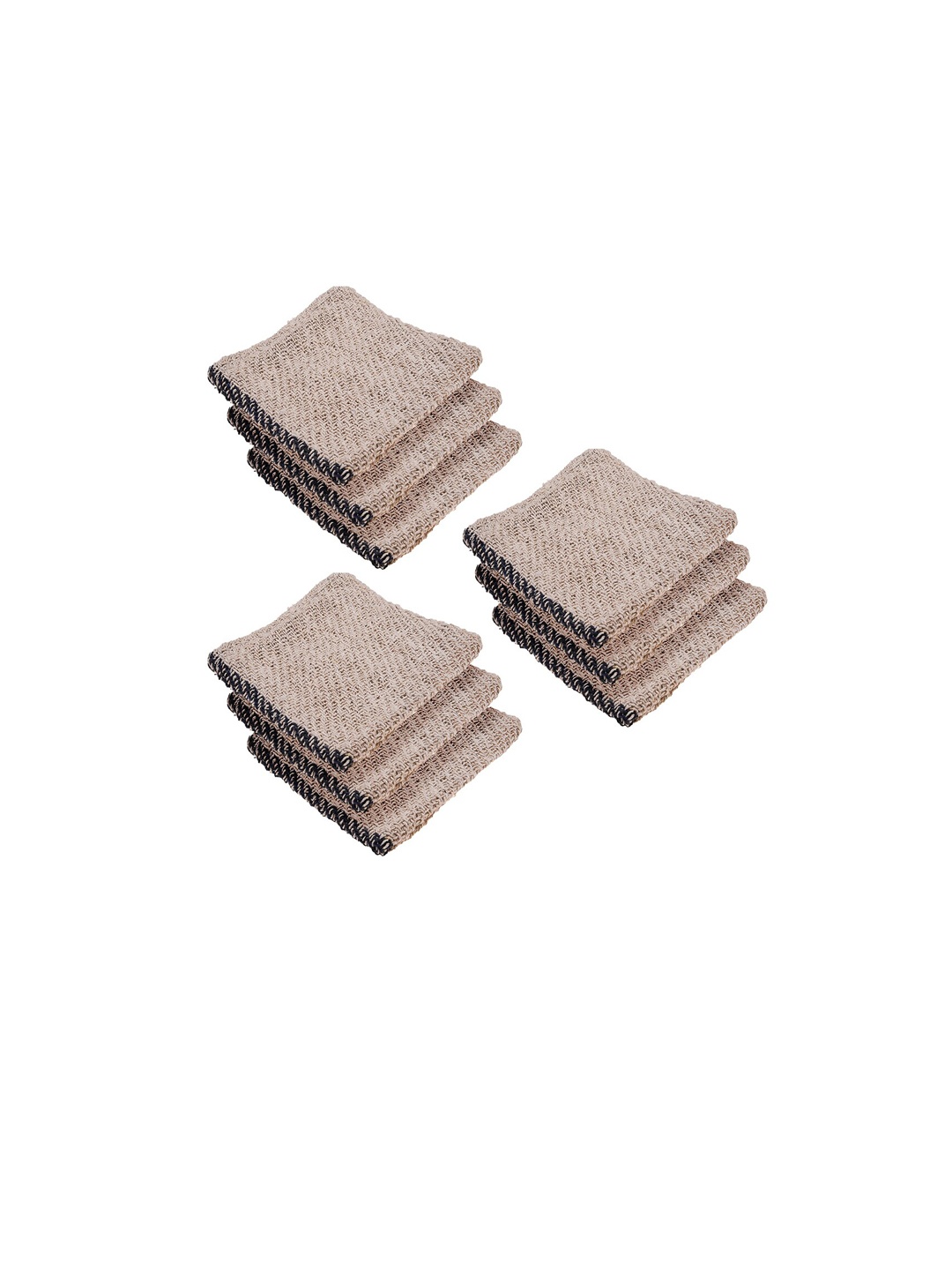 

Kuber Industries Beige & Black 9 Pieces Cotton Kitchen Towels