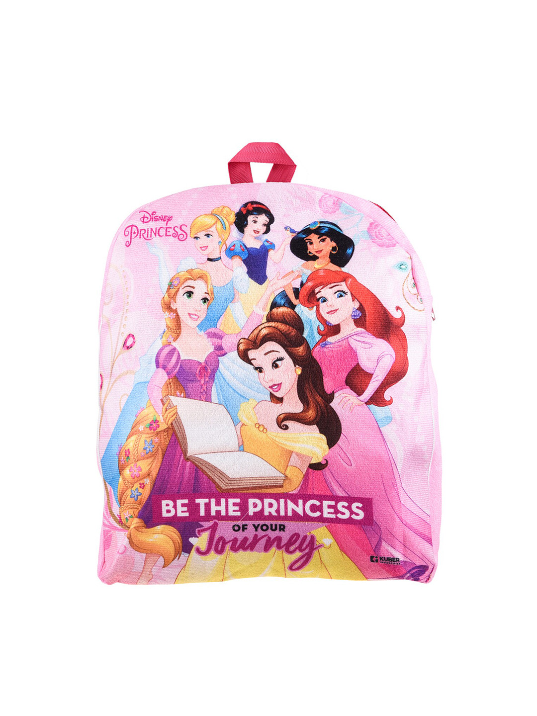 

Kuber Industries Kids Disney Princess Printed Lightweight 1 Compart School Backpack, Pink