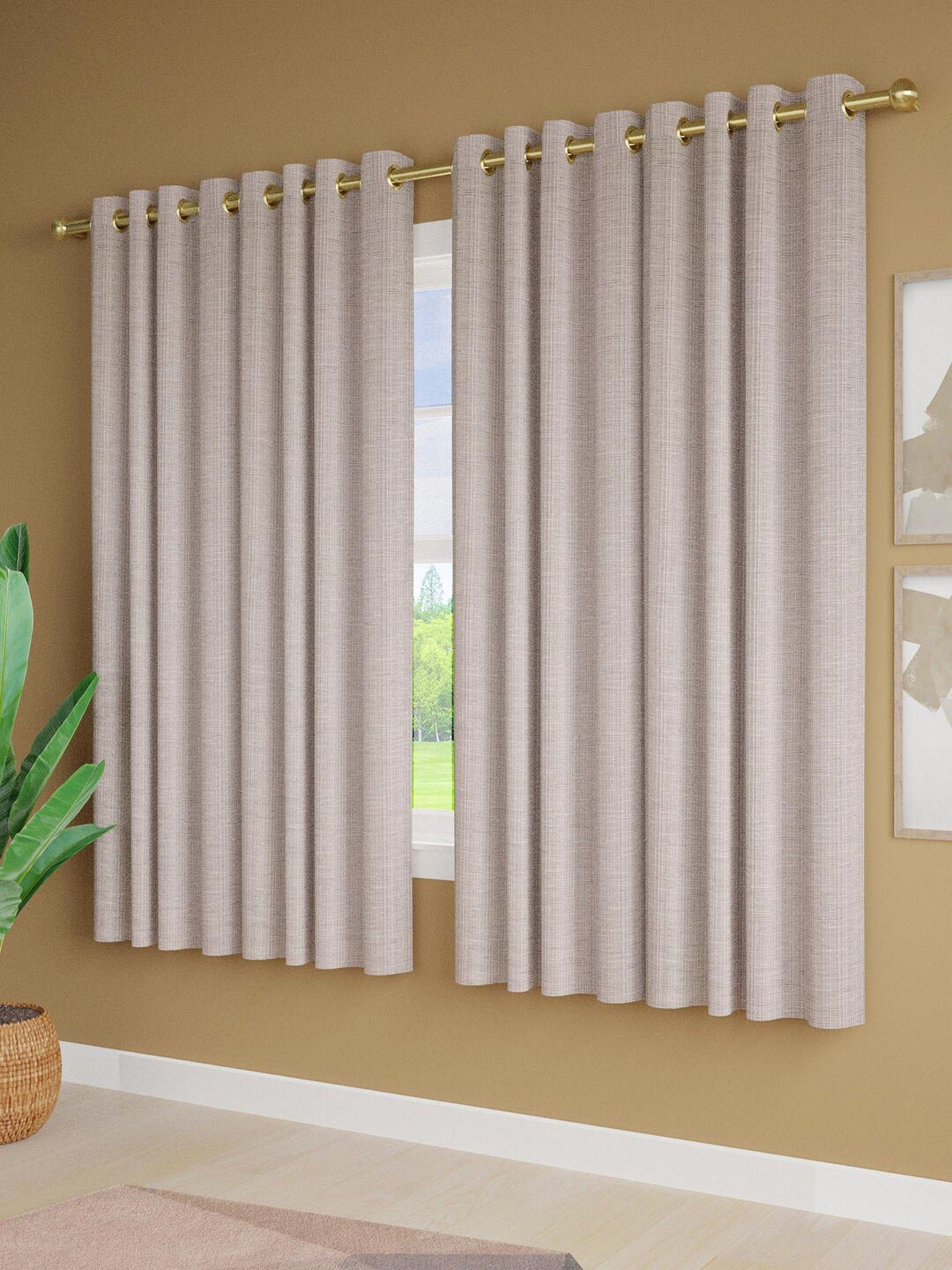 

Just Home Grey 4 Pieces Window Curtains