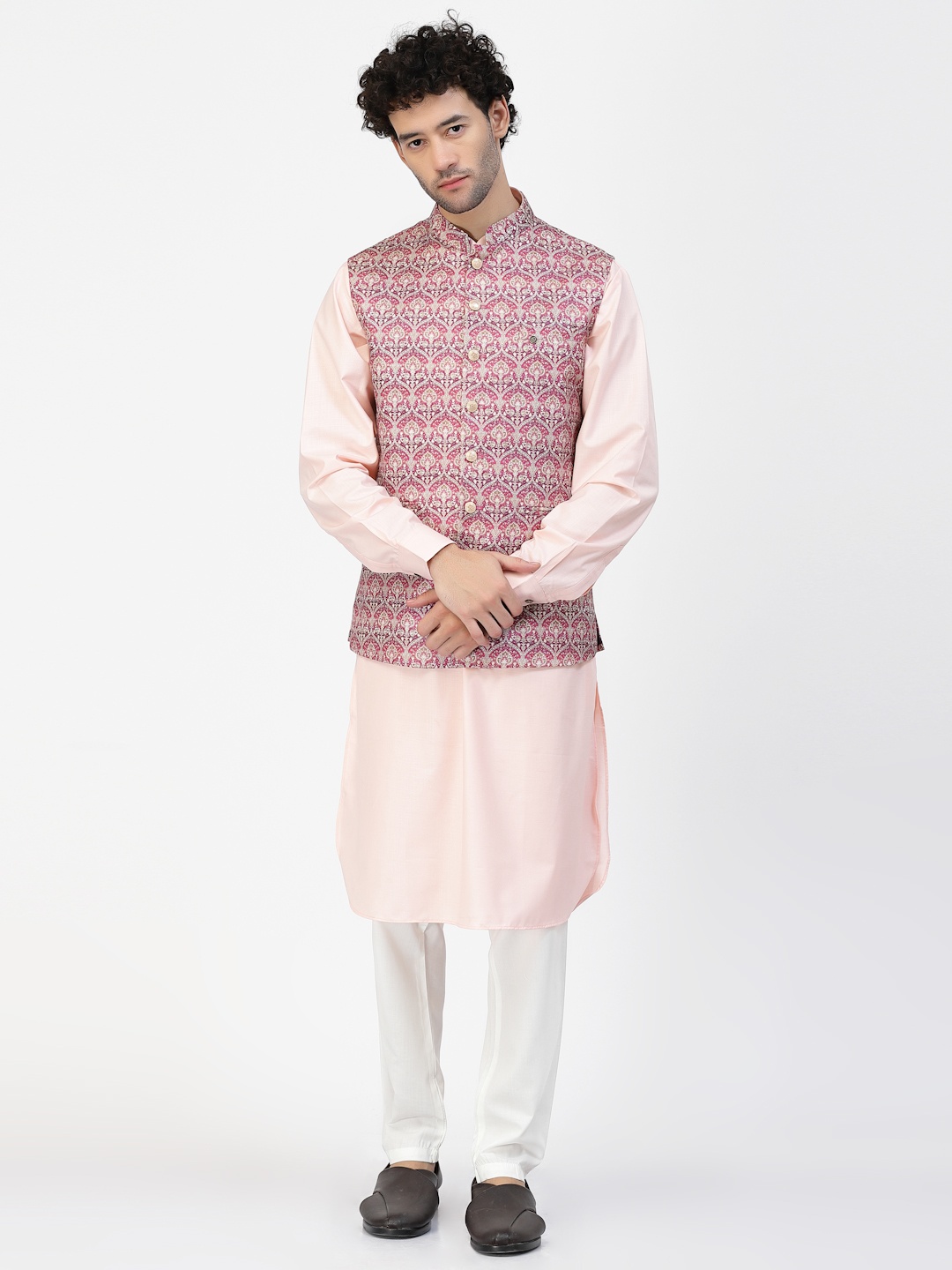 

MOHANLAL SONS Woven Nehru Jacket, Purple