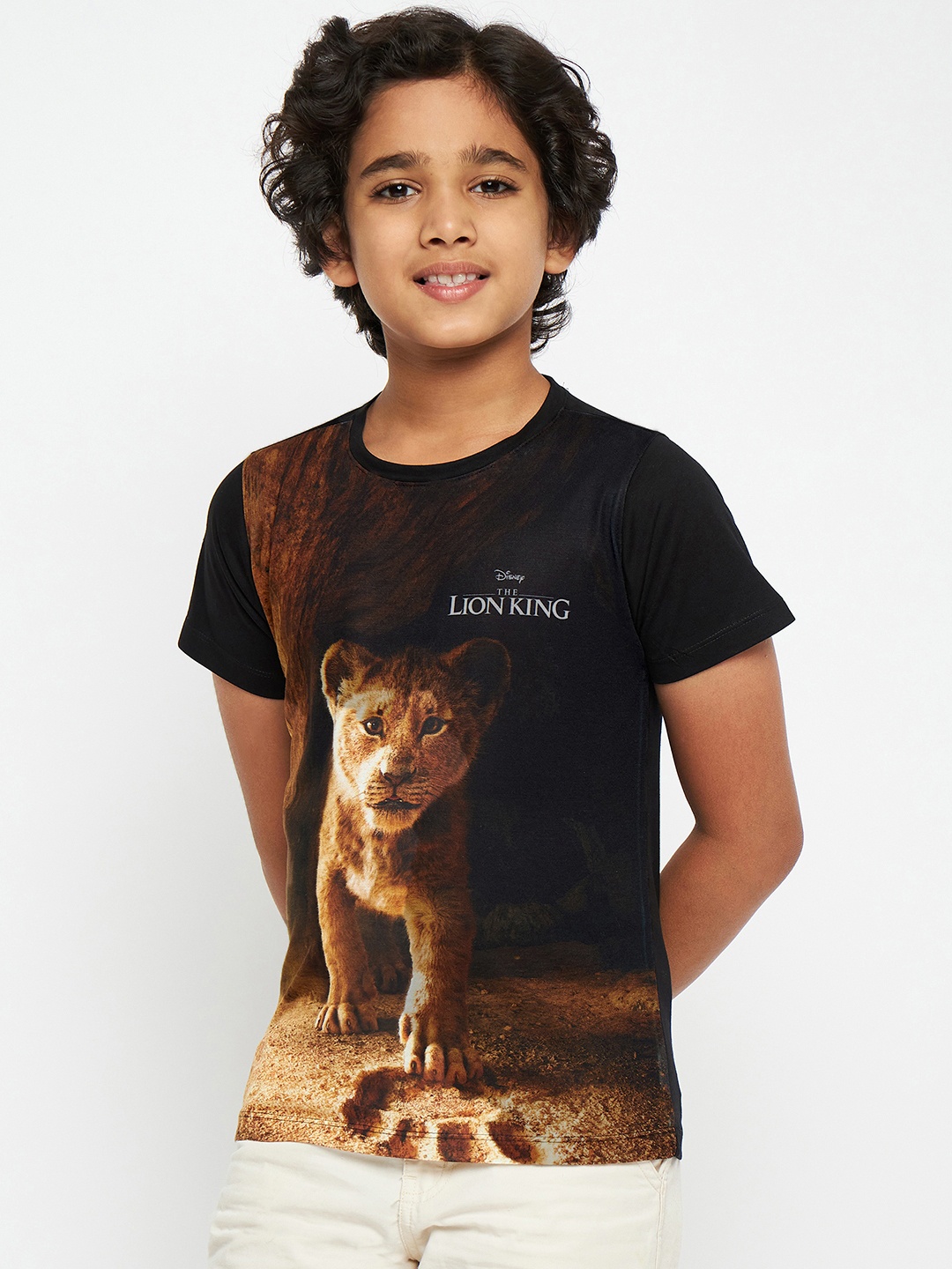 

Wear Your Mind Boys Simba Printed Pure Cotton T-shirt, Brown