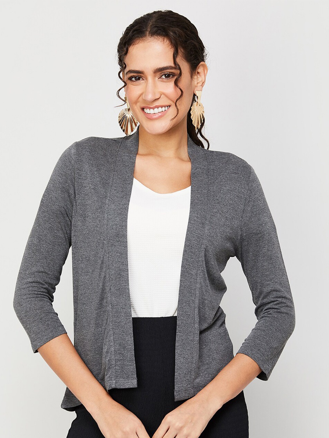 

CODE by Lifestyle Women Open Front Shrug, Grey