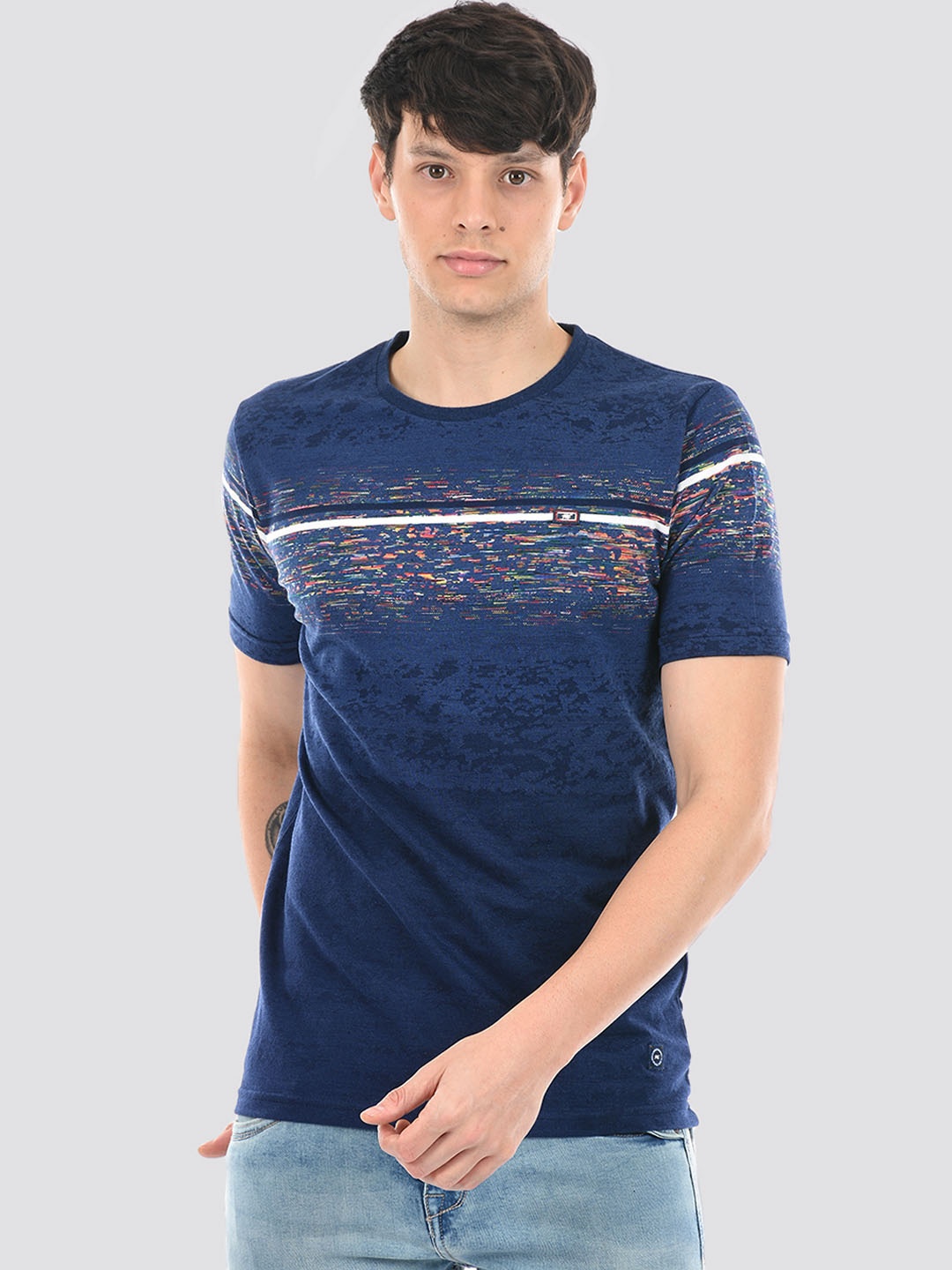 

Monte Carlo Abstract Printed Cotton T-shirt, Blue